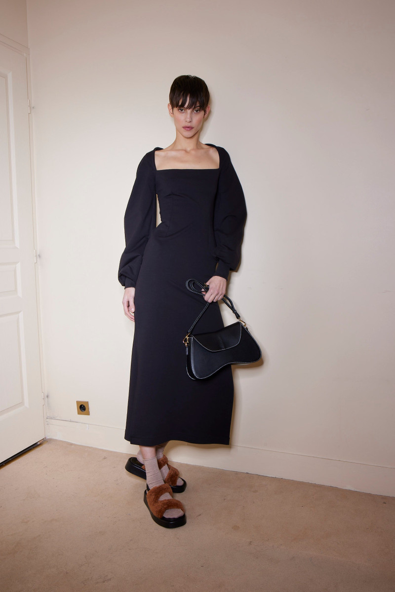 Square Collar Jersey Dress 7