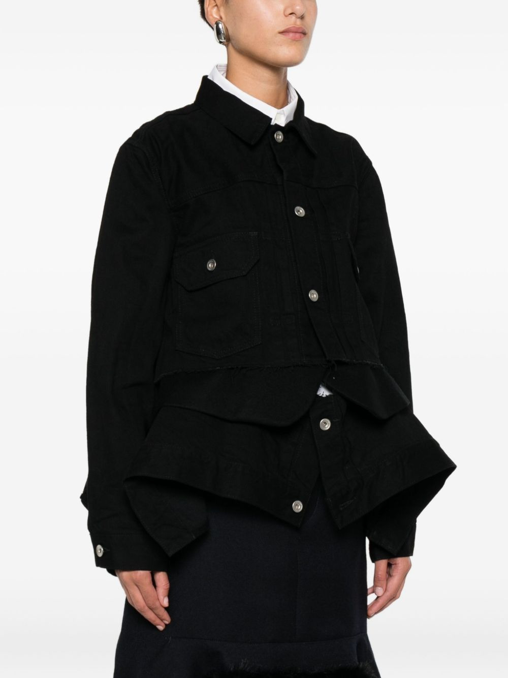 layered denim jacket - 3