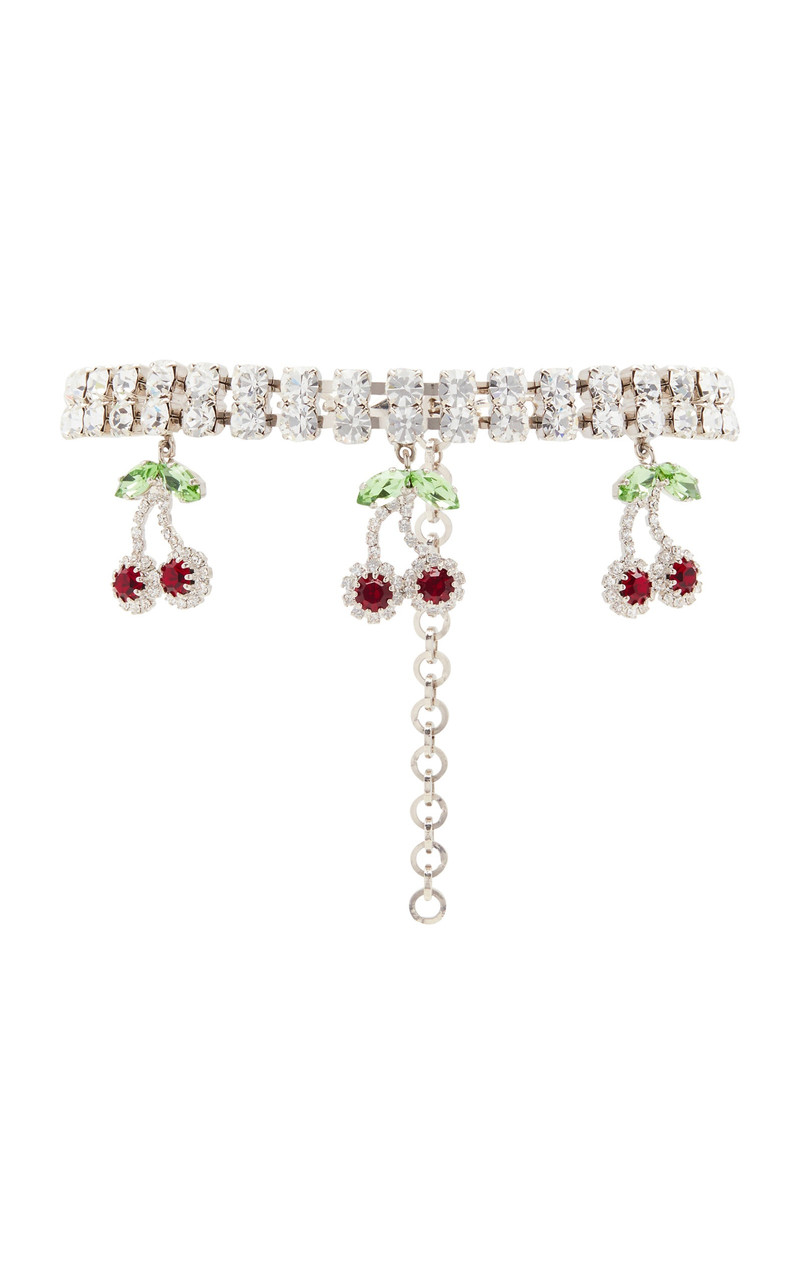 Cherry-Detailed Crystal Choker silver 1