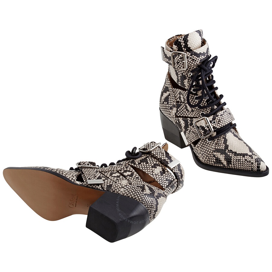 Chloe Ladies Python Boots In Grey - 2