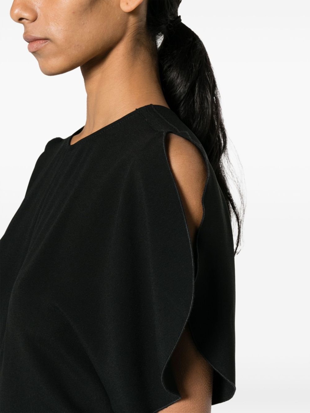ruched-waist crepe midi dress - 5