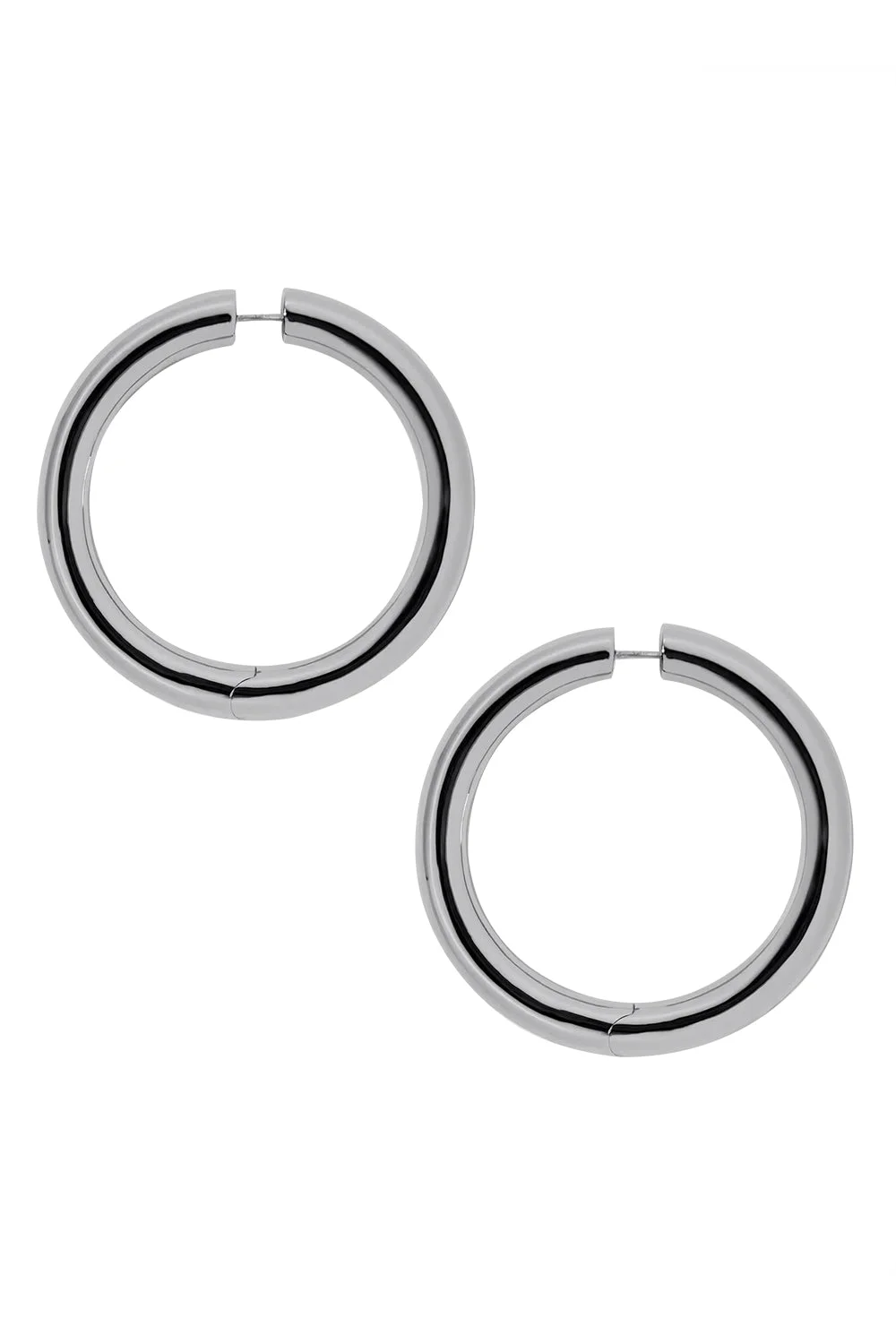 Baby Samira Hinged Hoop Earrings - Silver - 1.5in - 1