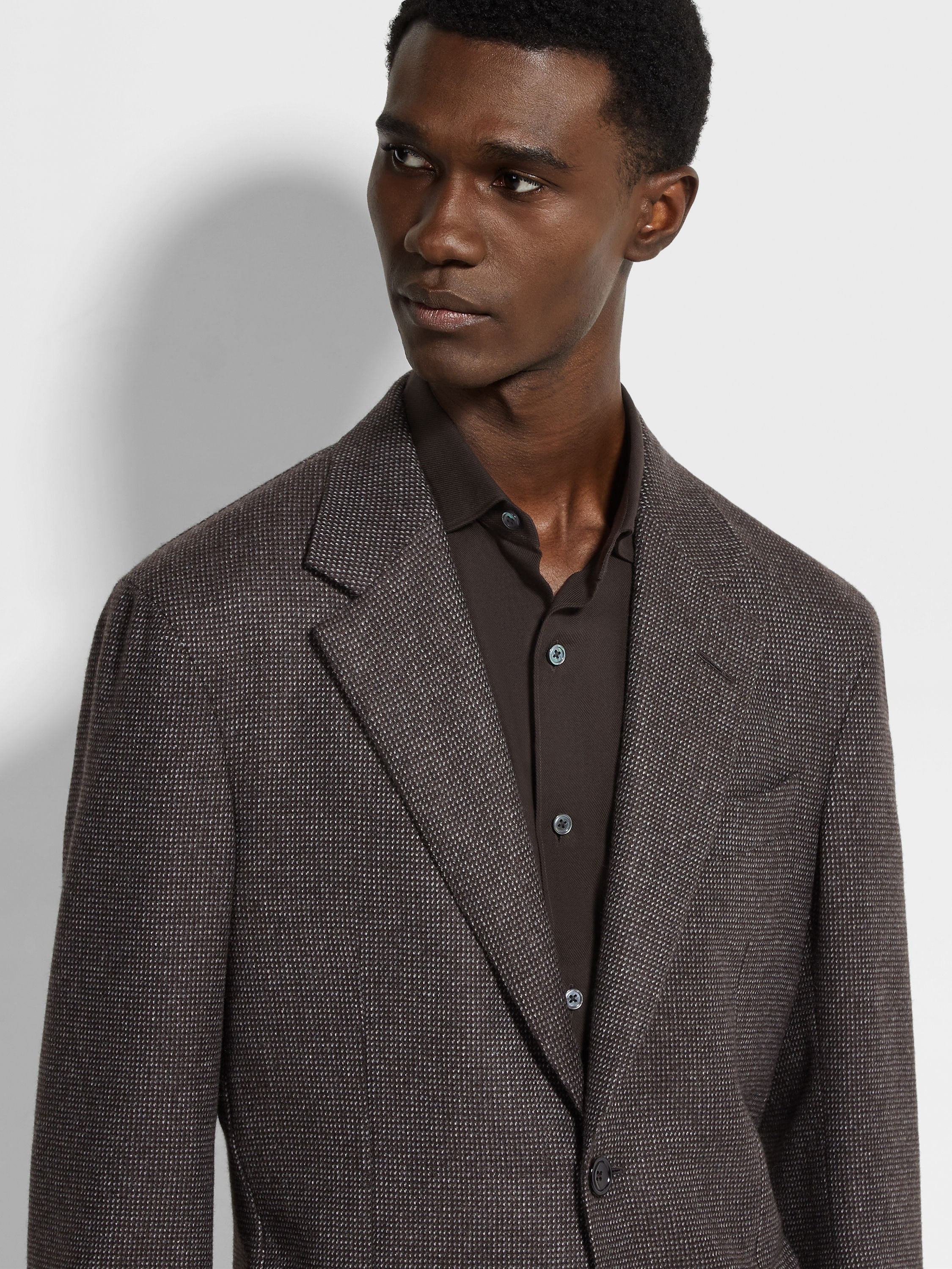 BROWN AND GREY OASI CASHMERE JACKET - 3