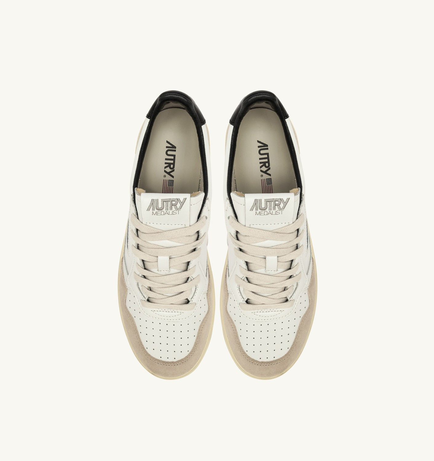 MEDALIST LOW SNEAKERS IN WHITE AND BLACK LEATHER AND SUEDE WITH LETTERING - 5