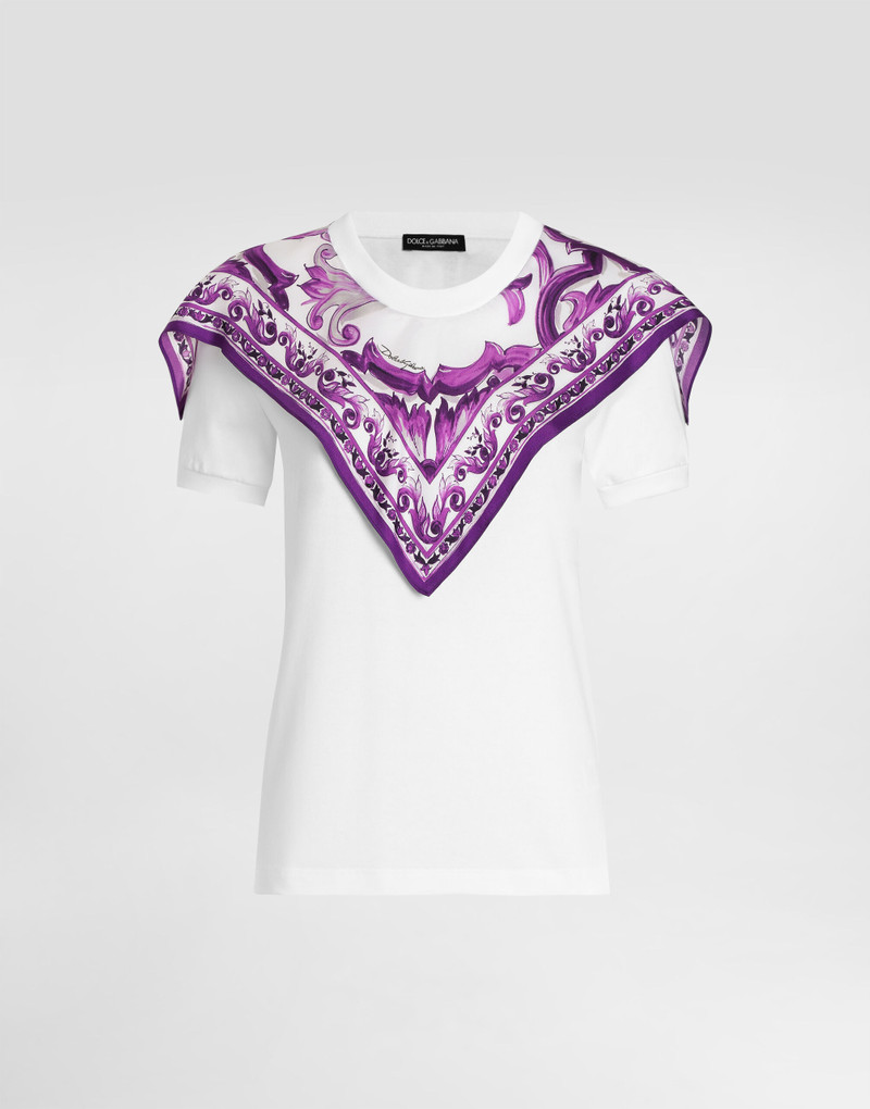 T-shirt with silk foulard 1