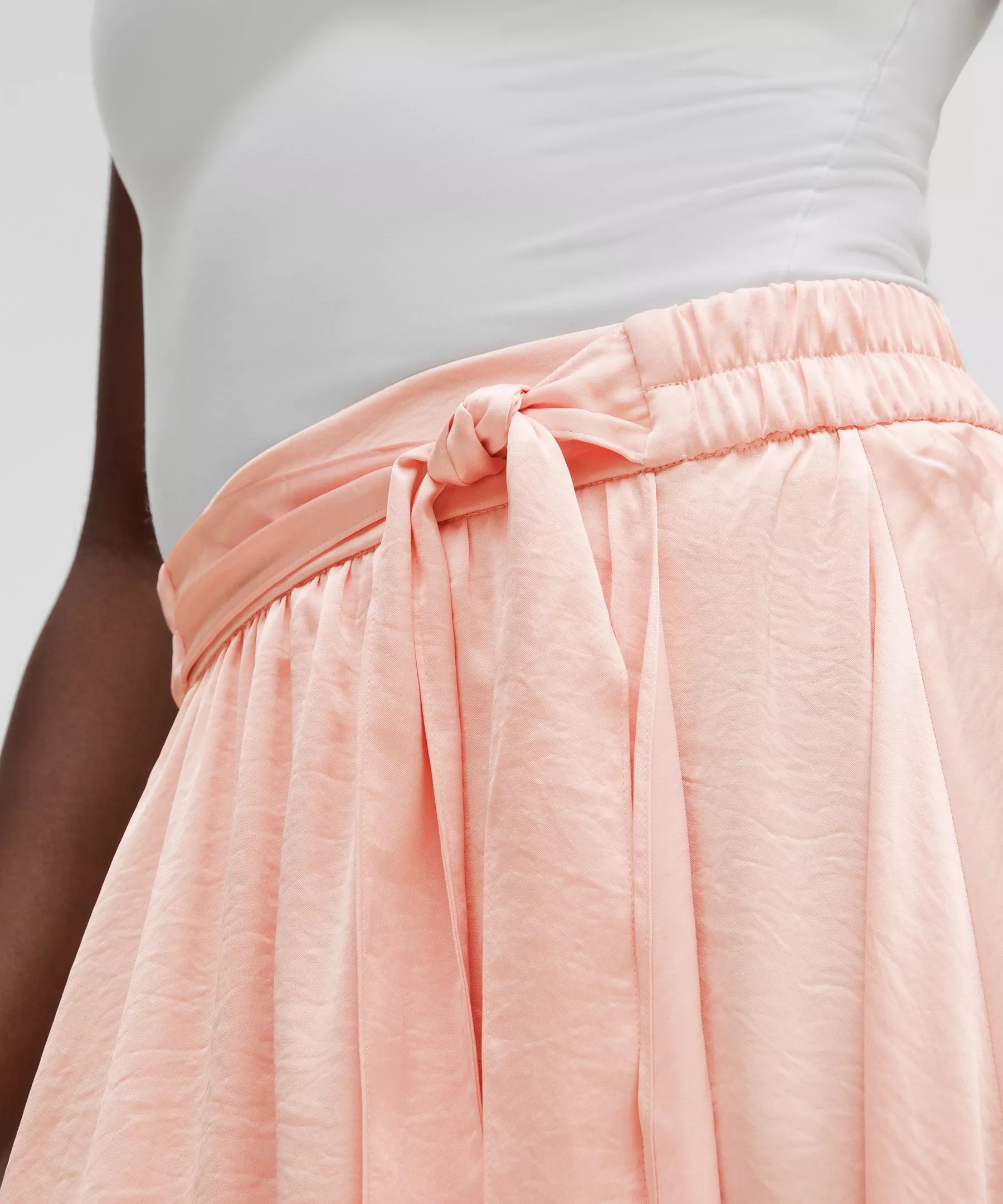 Midi-Length Satin Wrap Skirt - 4