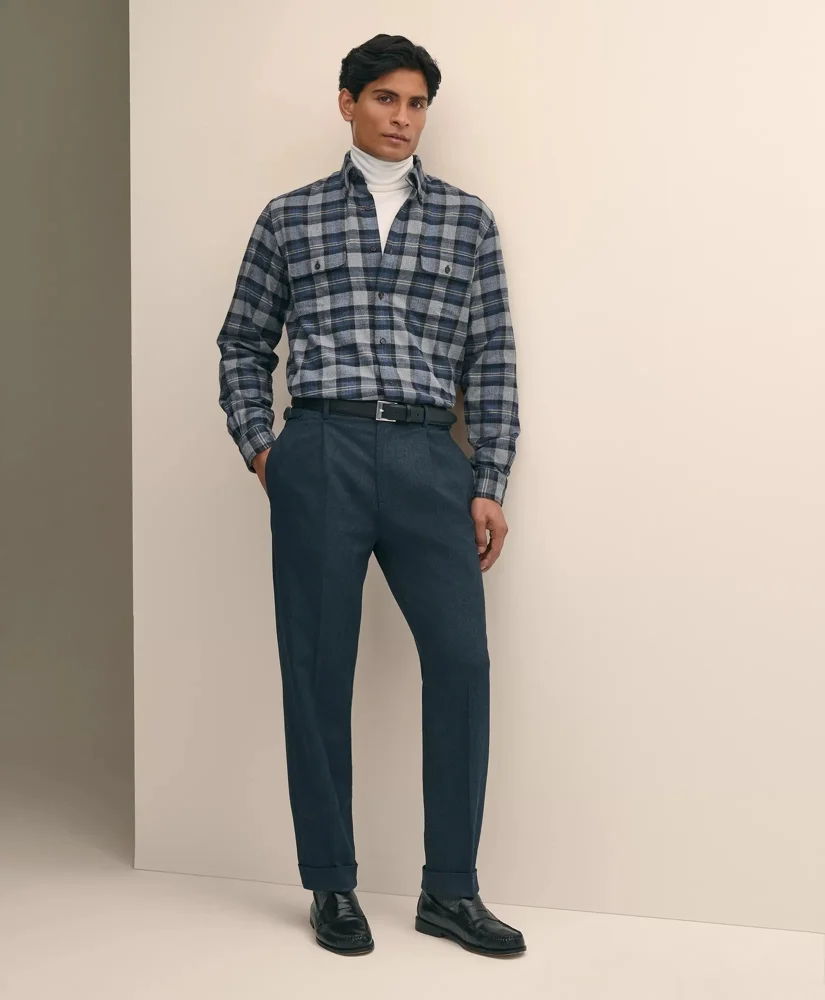 Cotton Pleated Side-Tab Chino - 1