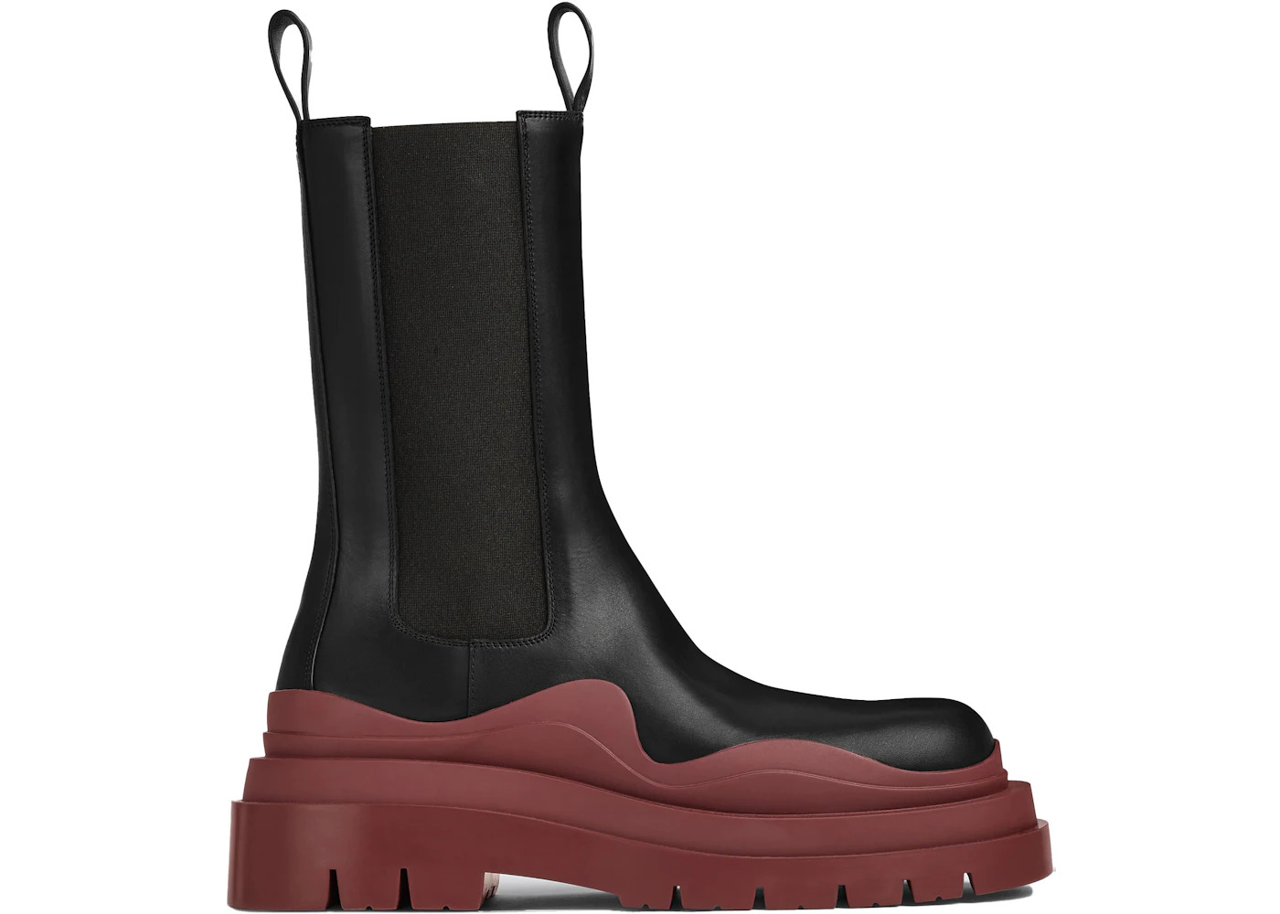 Bottega Venetta Tire Boot Black Maroon - 1