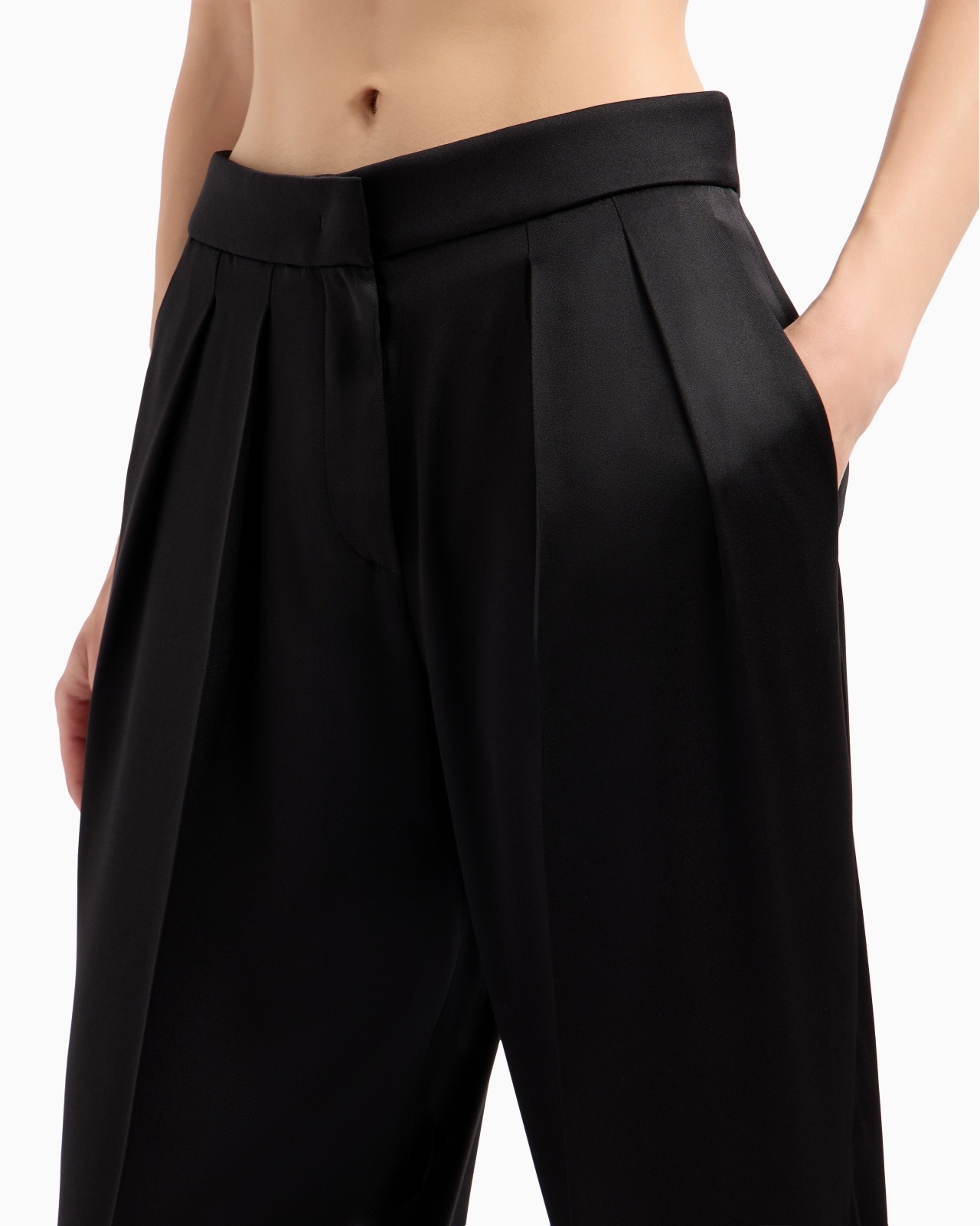SILK CADY TROUSERS WITH PLEATS - 5