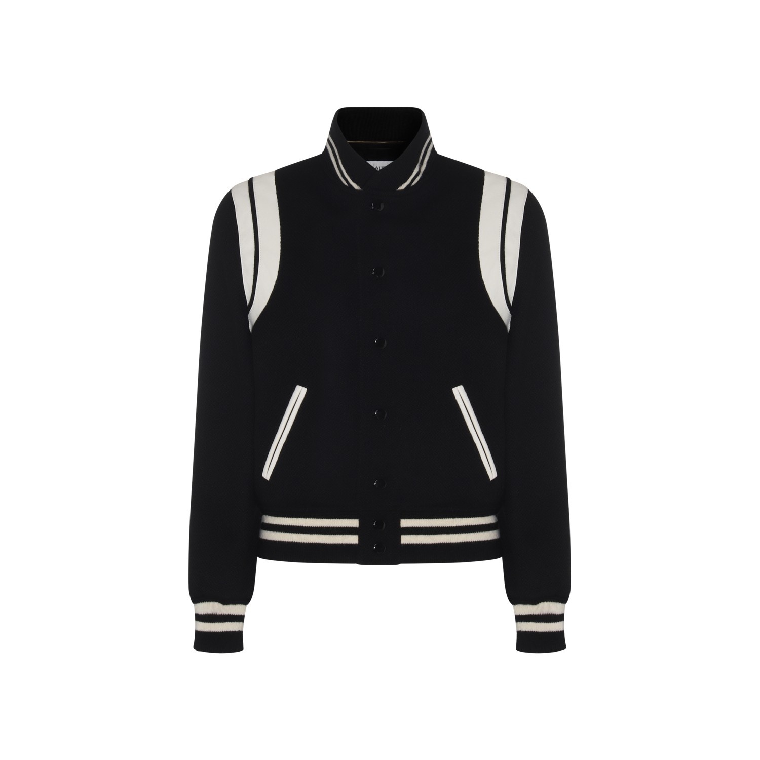 BLACK AND WHITE WOOL CASUAL JACKET - 1
