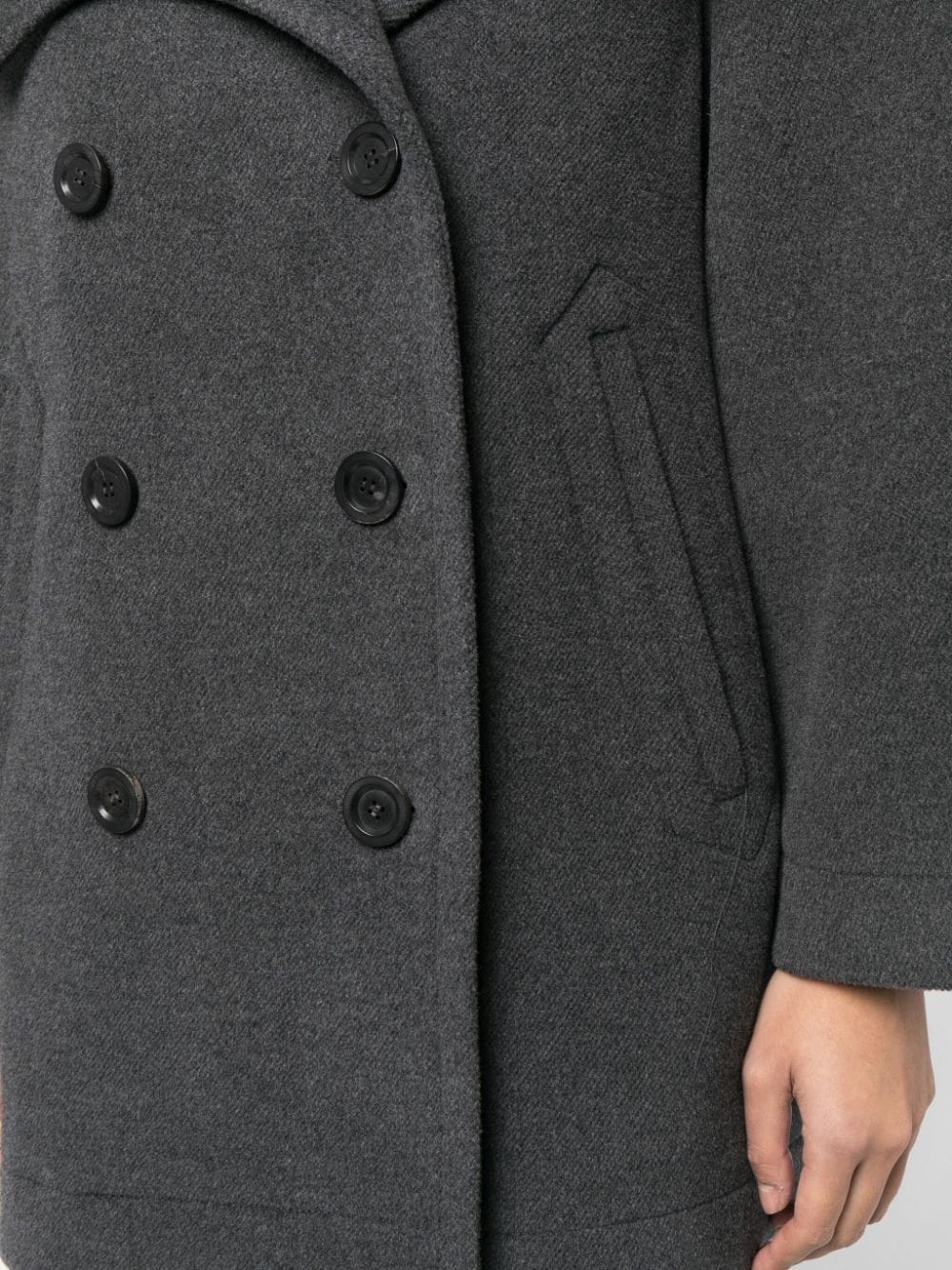 notched-lapels double-breasted coat - 5