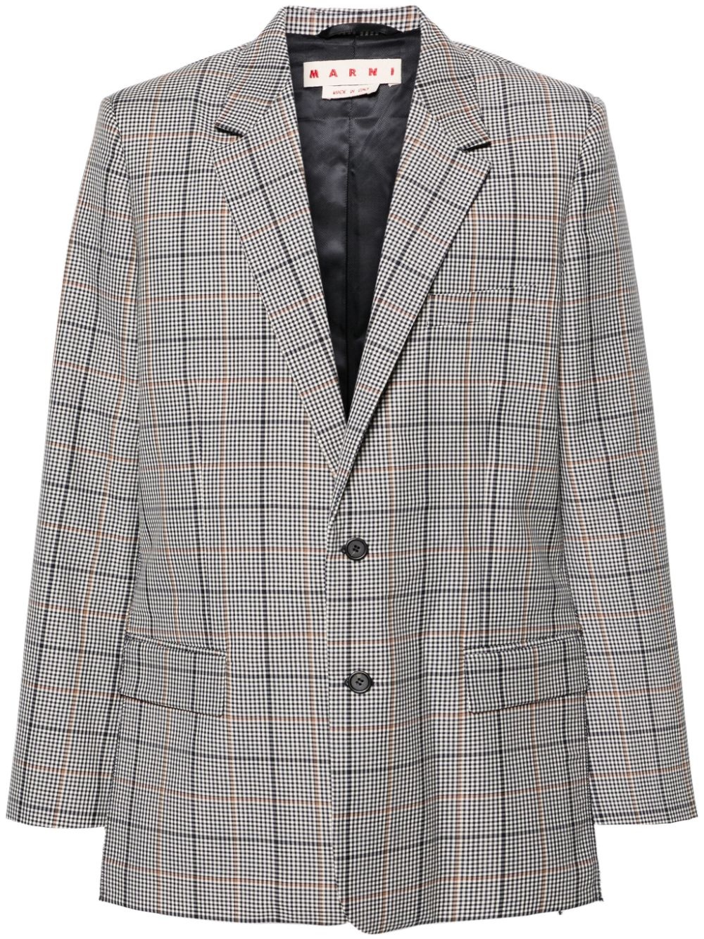 plaid-check single-breasted blazer - 1
