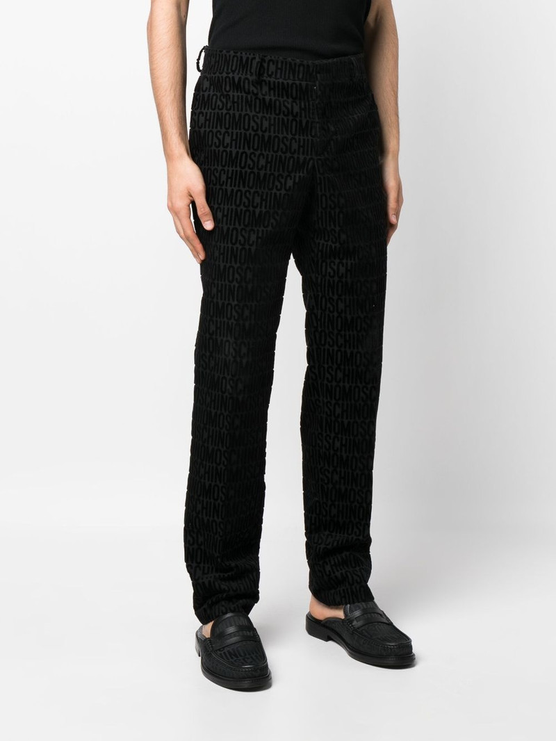 flocked-logo straight-leg trousers 3