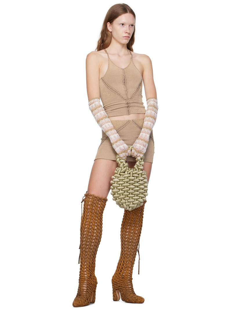 ISA BOULDER SSENSE Exclusive Beige Miniskirt outlook