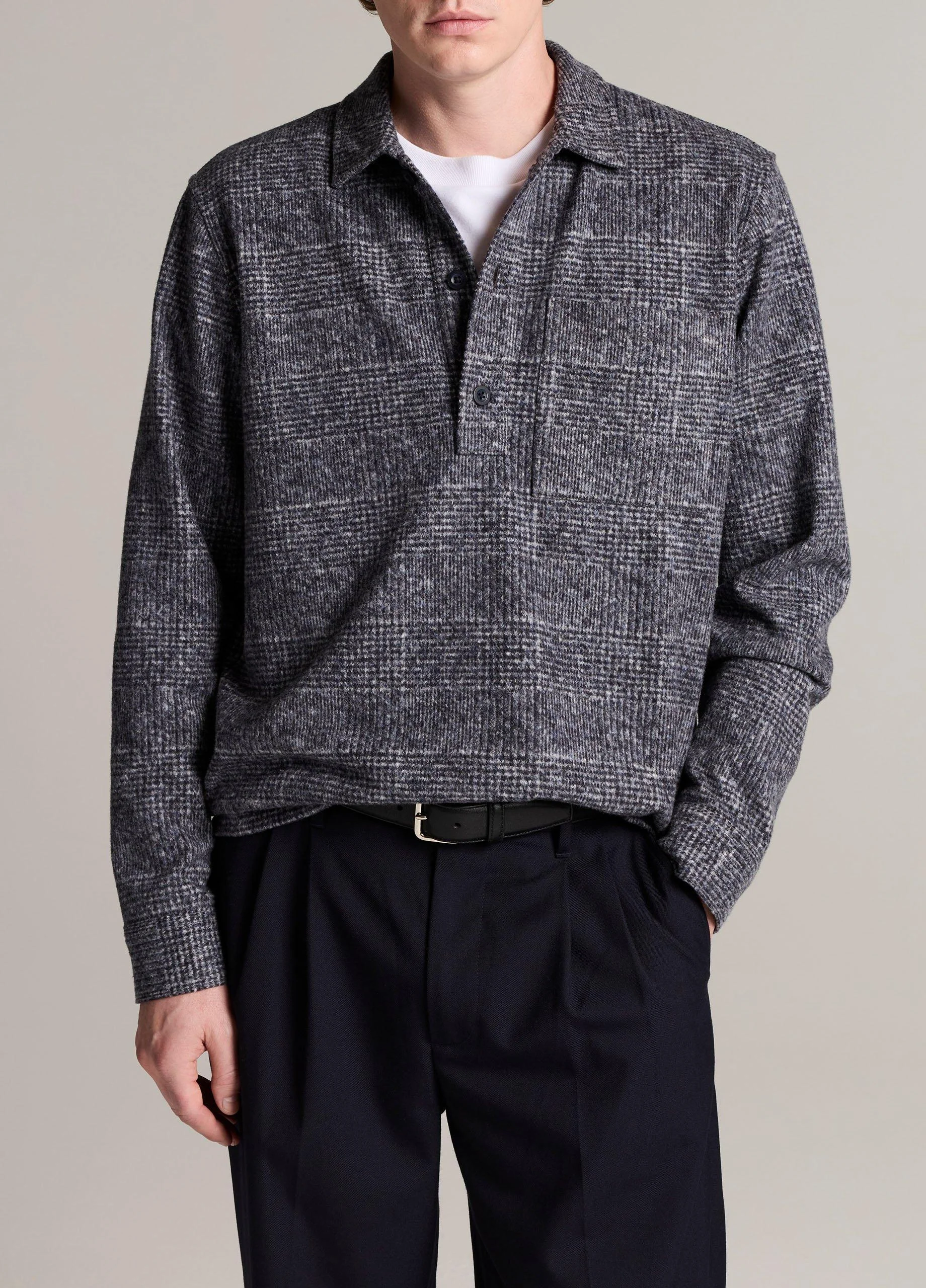 Donegal Wool & Cotton-Blend Popover Polo - 1