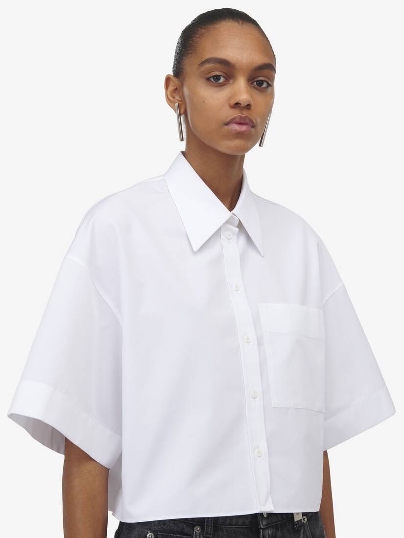Cropped Boxy Military Shirt - 5