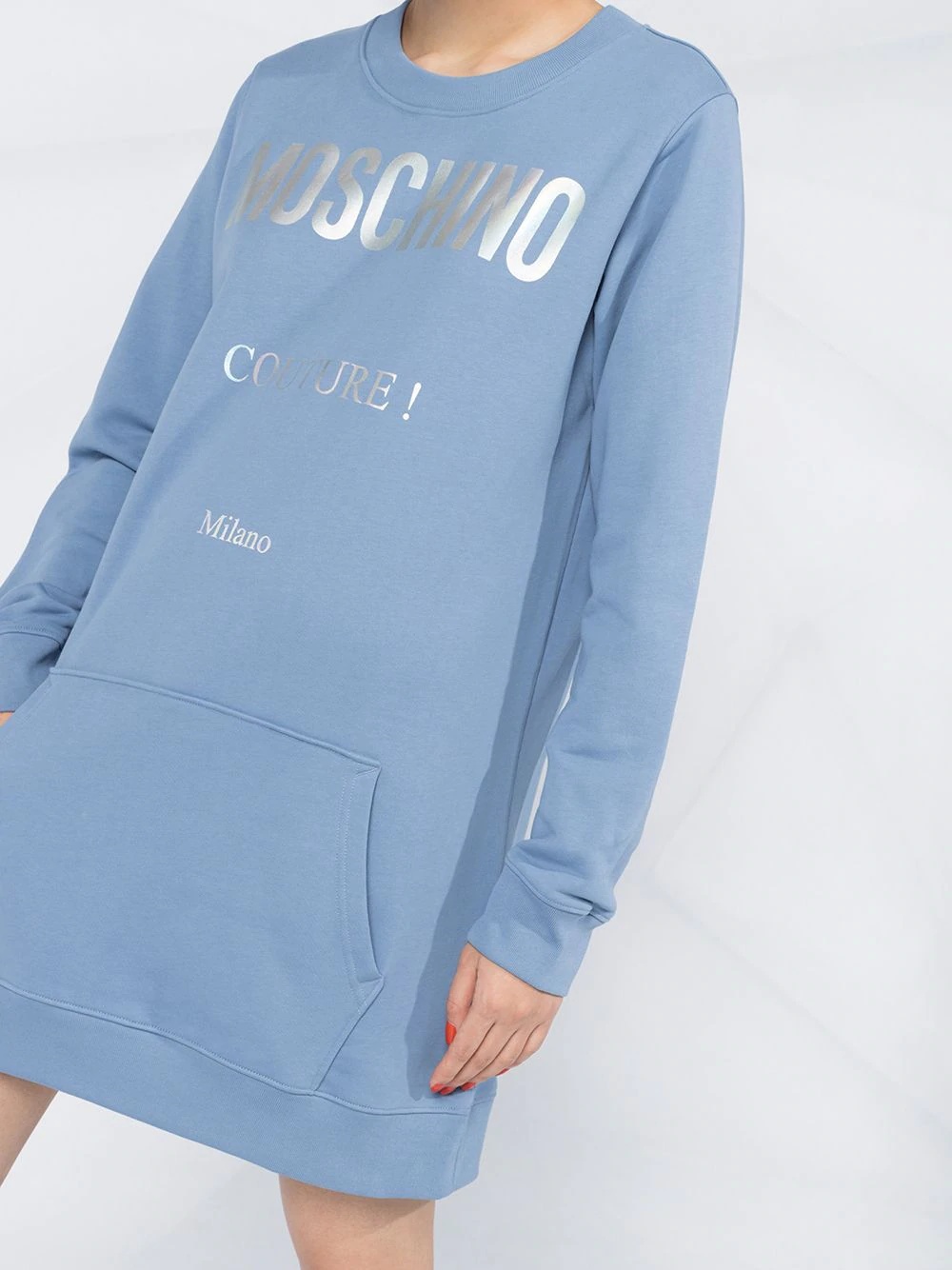 logo-print sweatshirt dress - 3