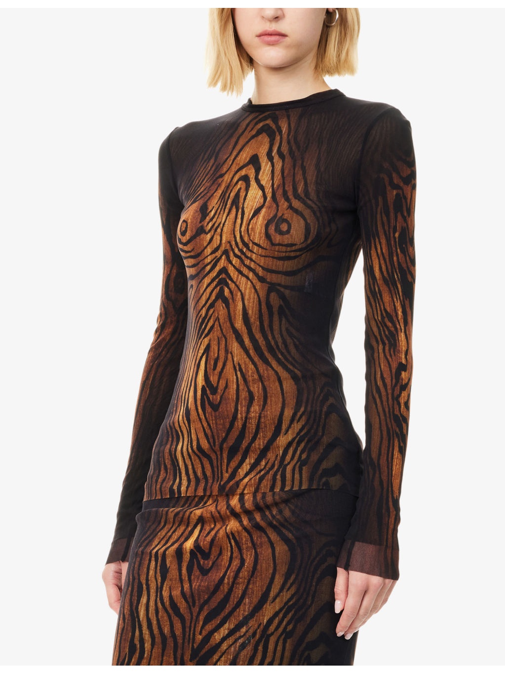 Printed Long-Sleeves Woven Top - 3