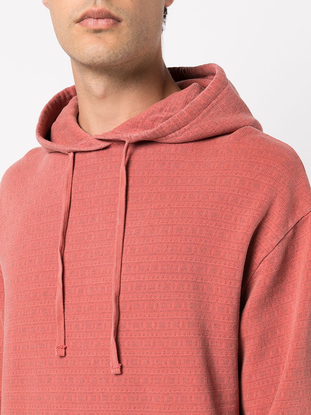 raw edge jacquard Terry hoodie - 5