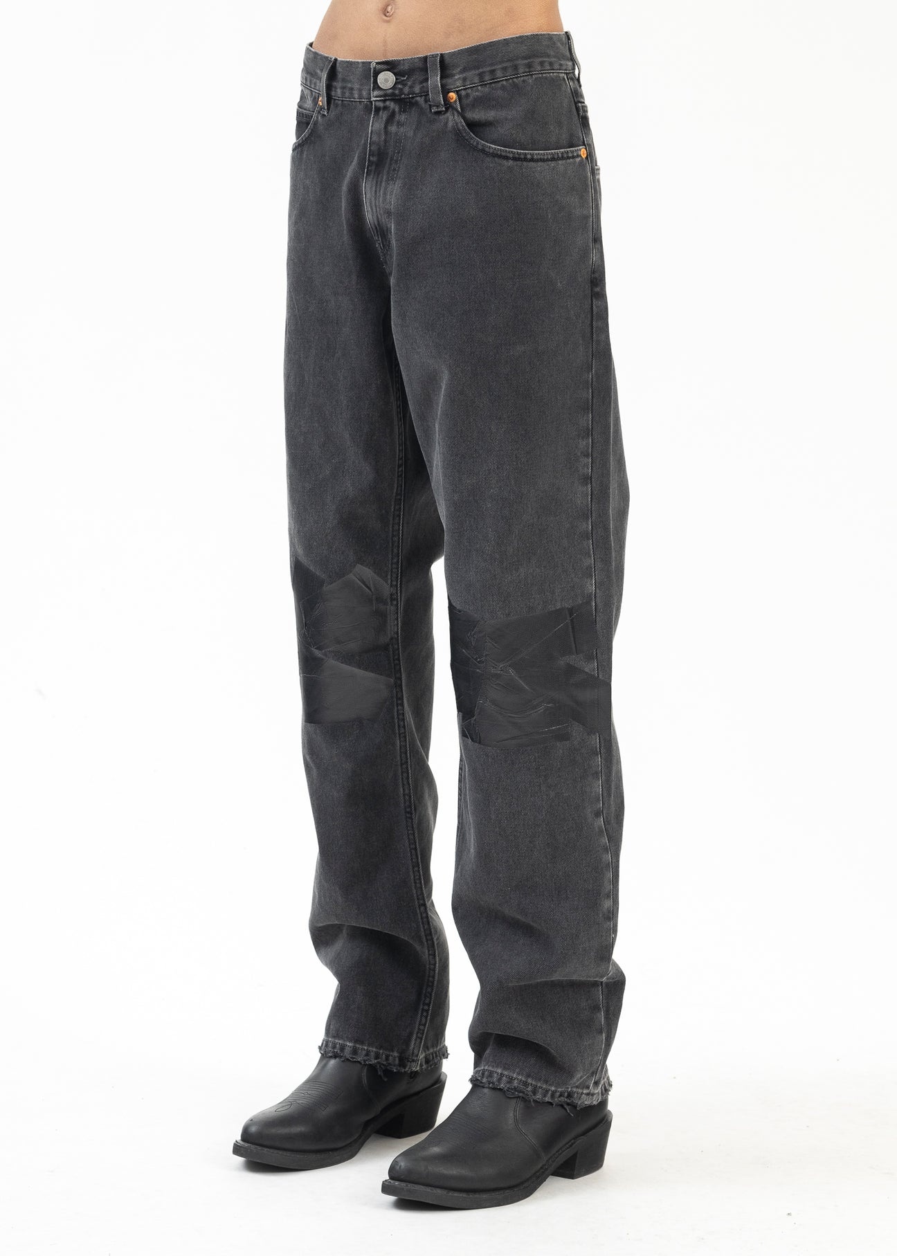 BLACK WASH / GAFFER TAPE RELAXED FIT JEAN - 2