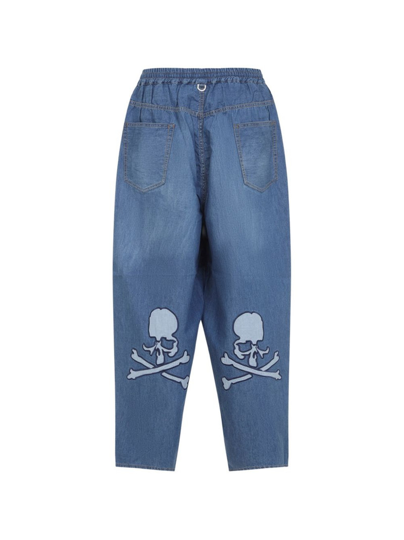 mastermind JAPAN drawstring skull-appliqué jeans outlook