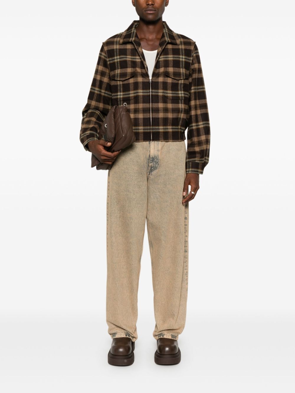 plaid-check jacket - 2