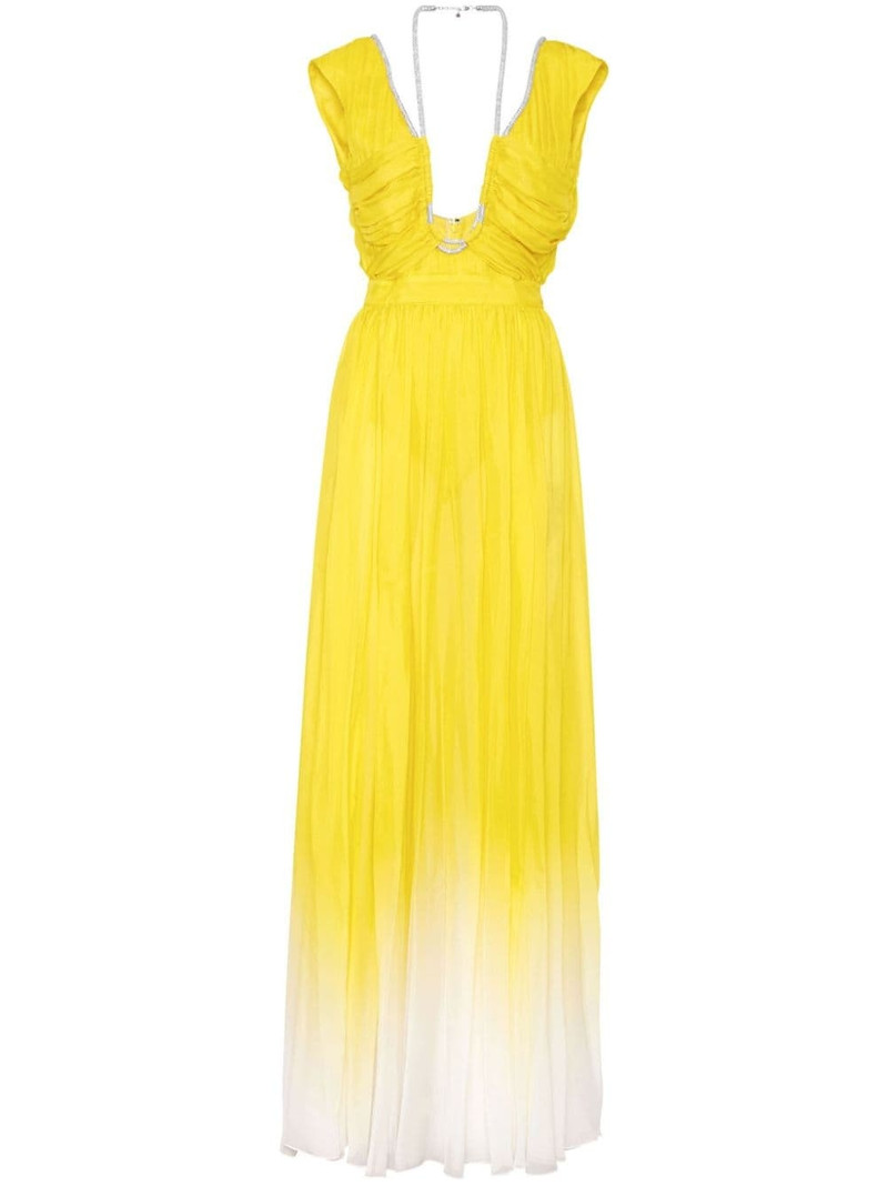 V-neck silk maxi dress 1