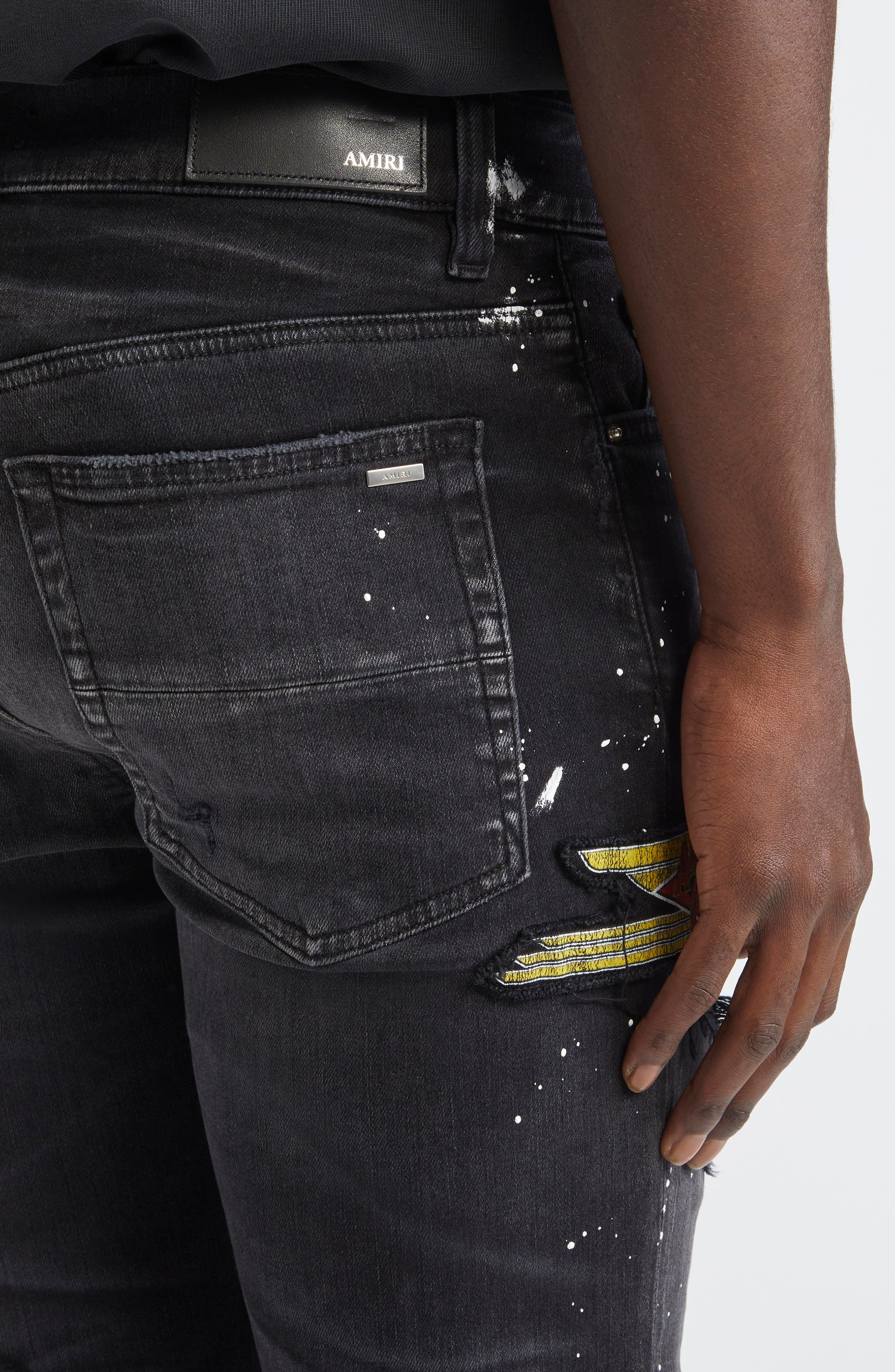 AMIRI Cement Thrasher Skinny Jeans in Faded Black at Nordstrom - 5