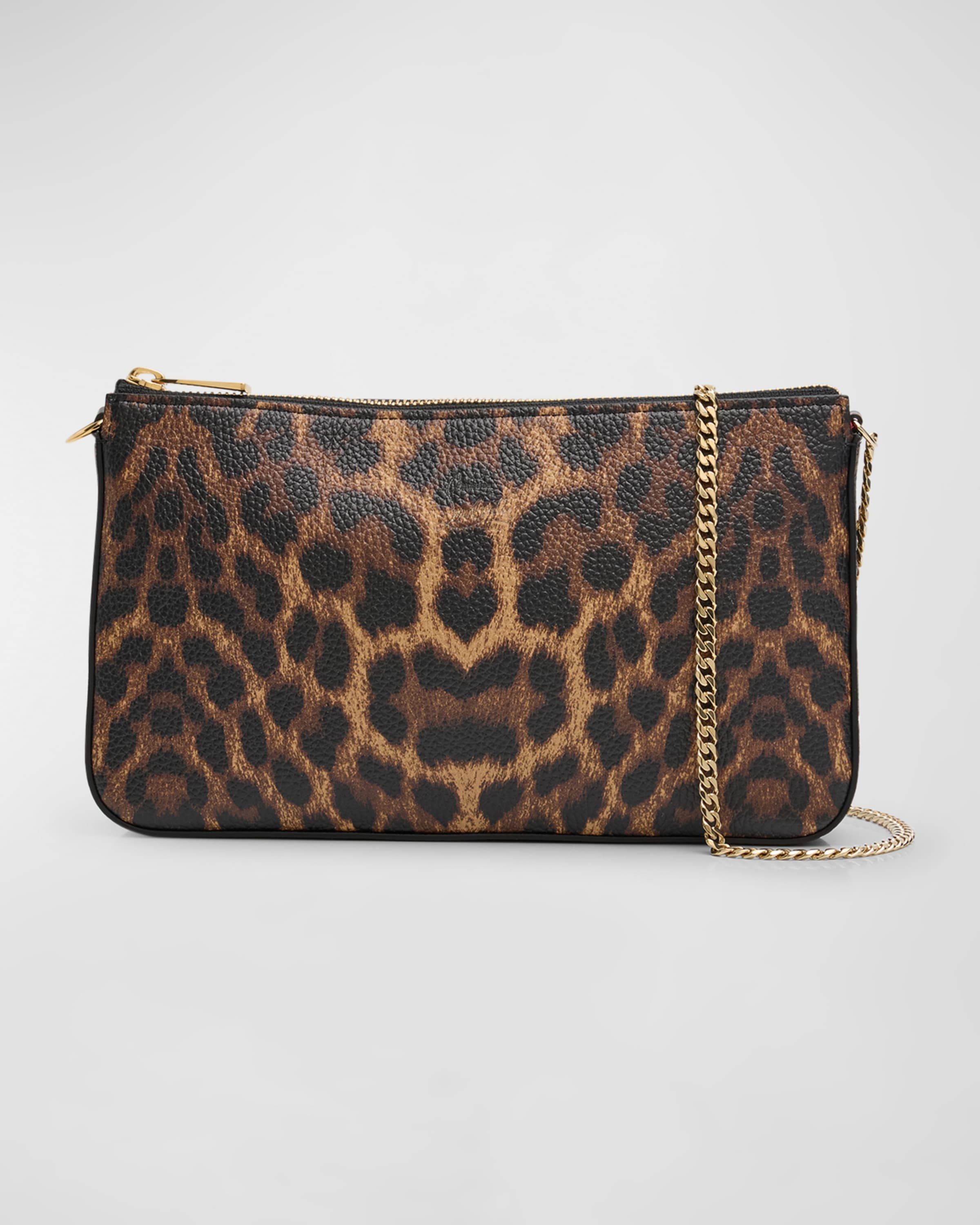 Loubila Leopard-Print Leather Pouch Bag - 1