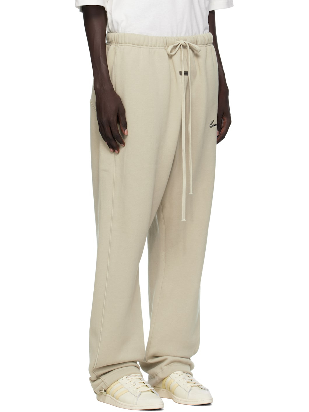 Taupe Relaxed Fleece Piping Sweatpants - 2