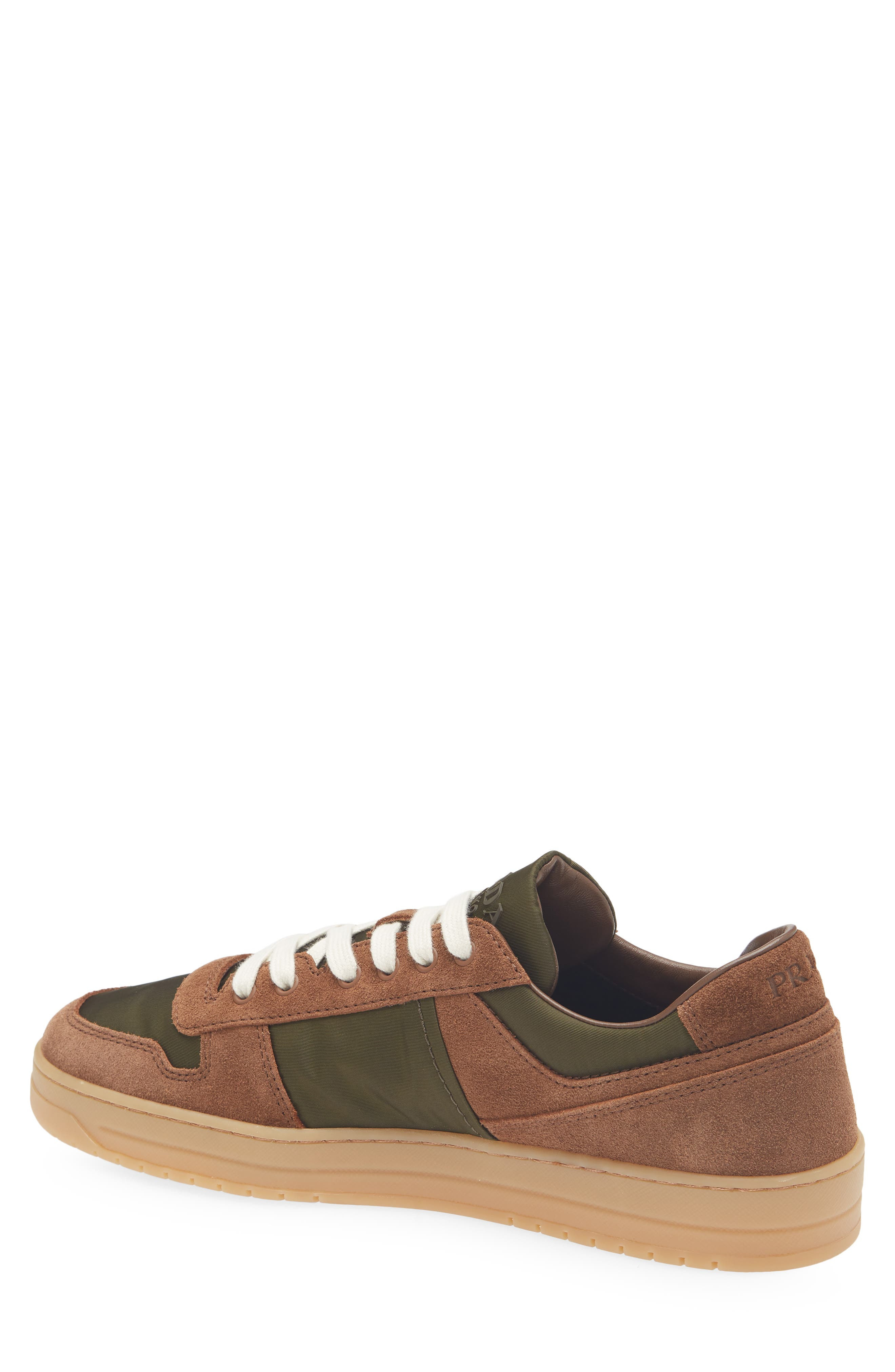 Prada Downtown Logo Low Top Sneaker in Cocoa Brown/Moss Green at Nordstrom - 2