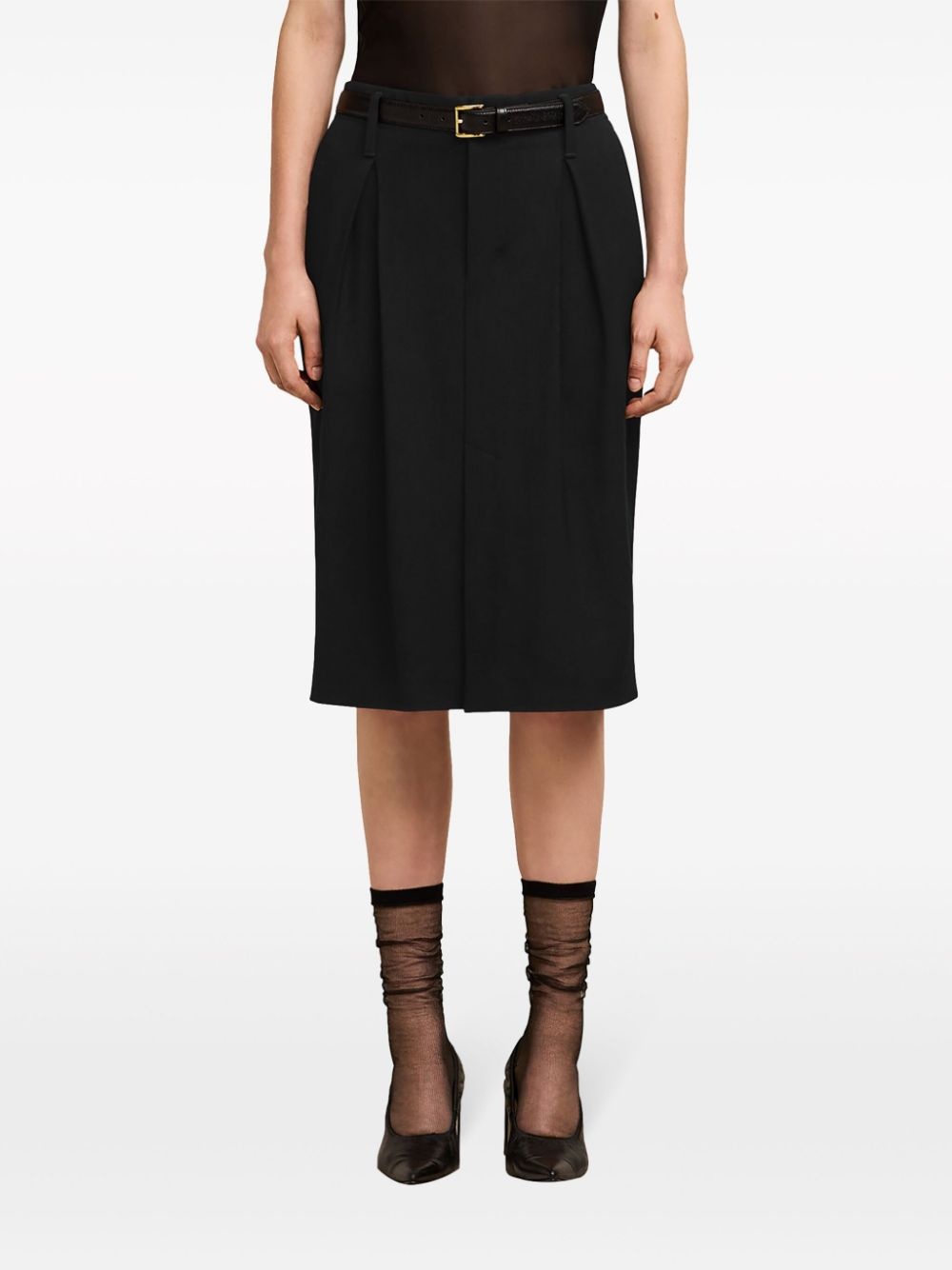 dart-detail high-waist midi skirt - 5