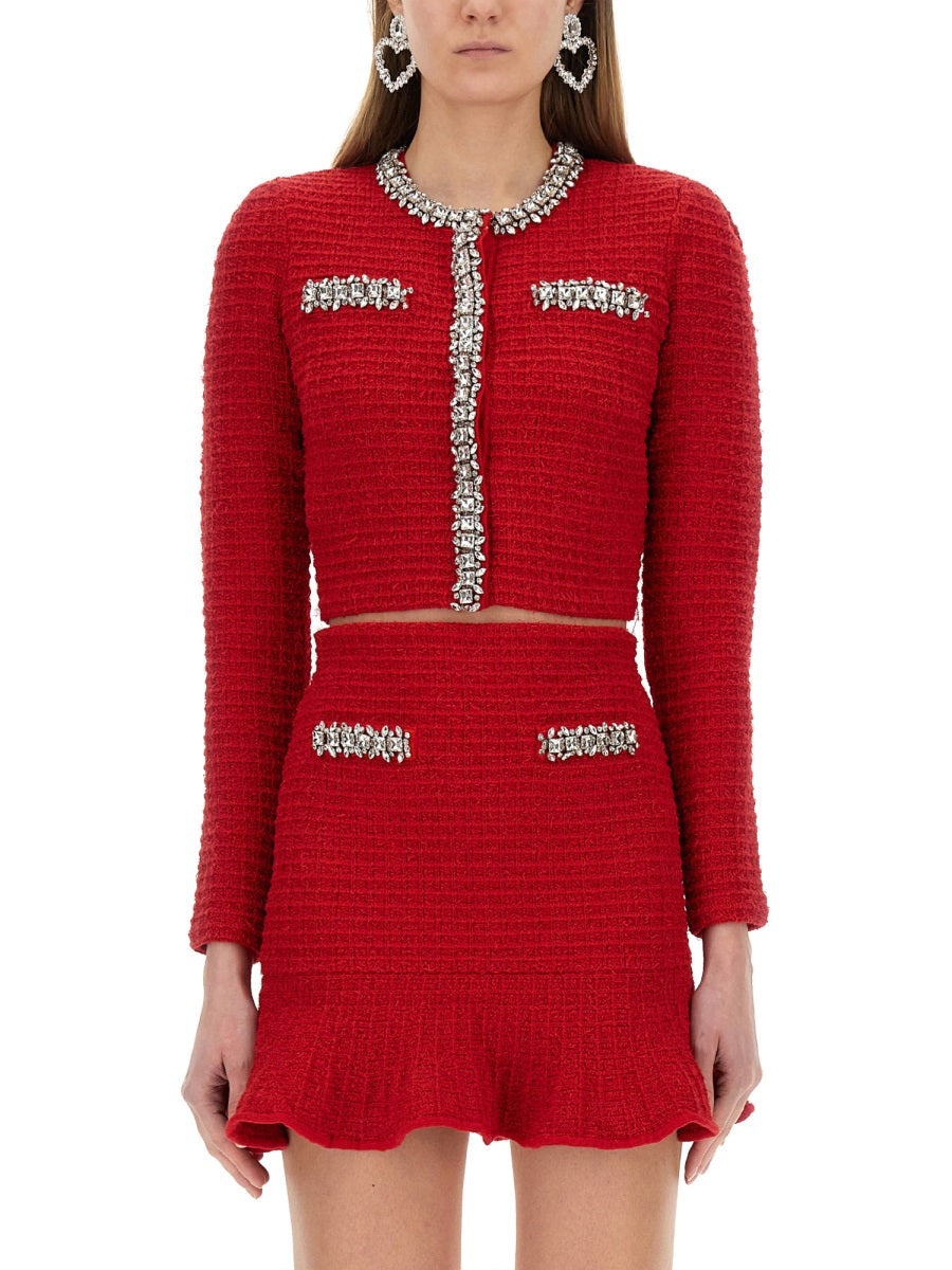 Self-Portrait Women Textured Knit Cardigan - 1