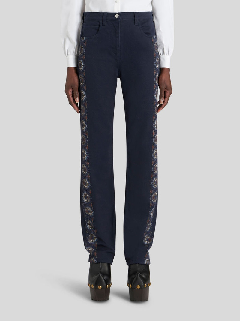 Etro JEANS WITH FLORAL SIDE BANDS outlook