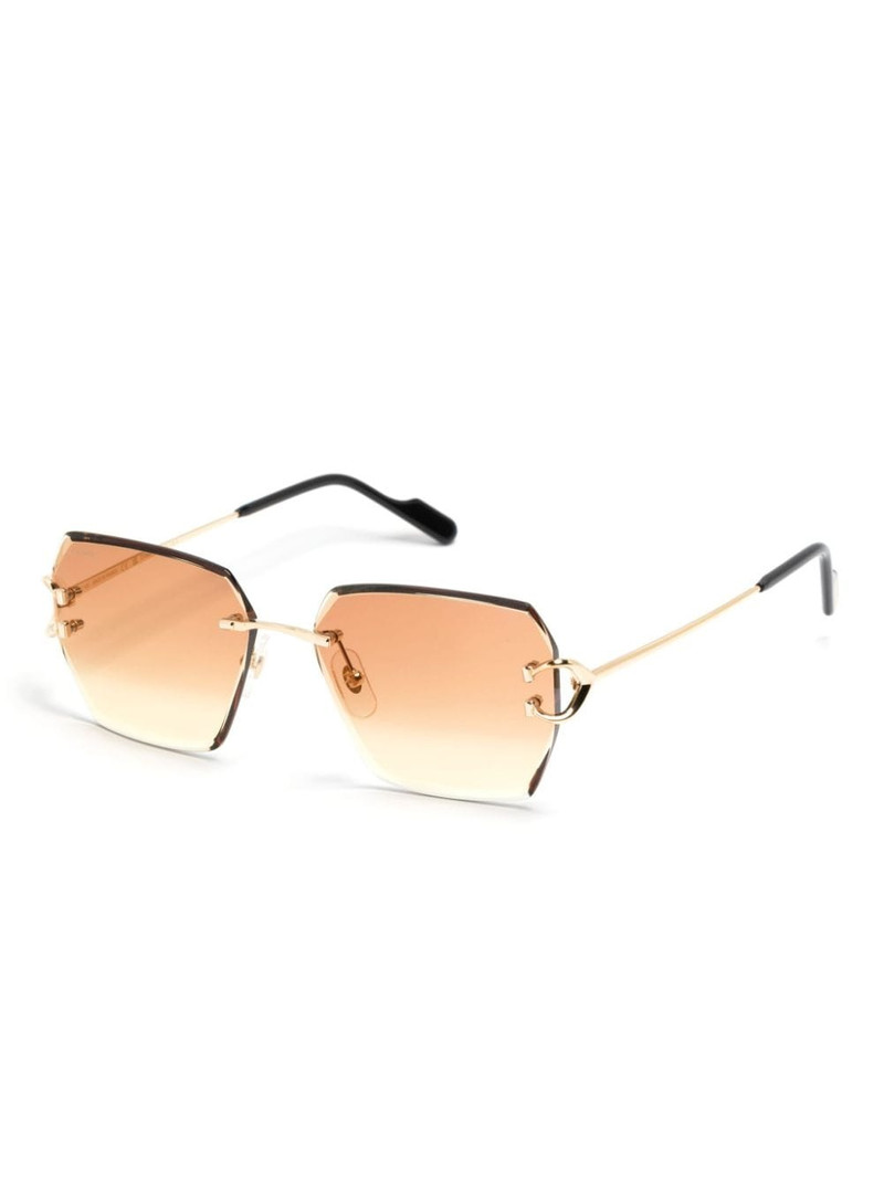 Cartier C DÃ©cor rimless rectangular-frame sunglasses outlook