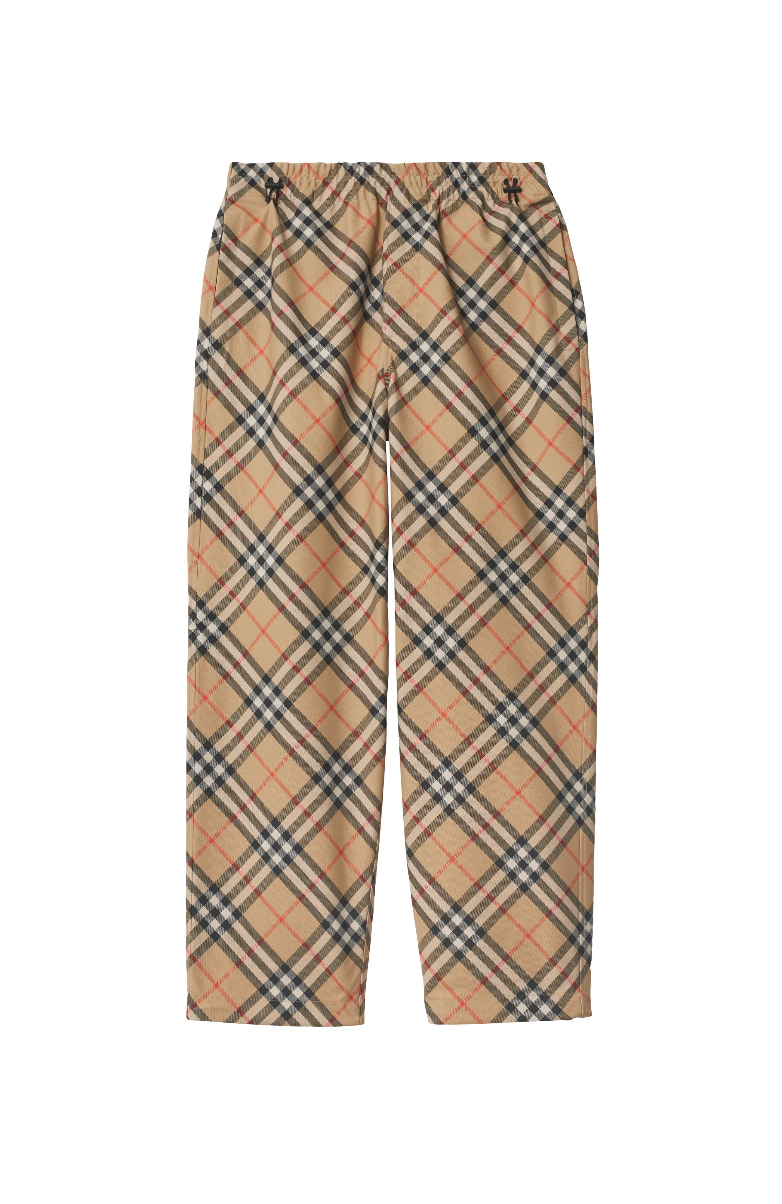 burberry Check Twill Trousers in Sand at Nordstrom - 1