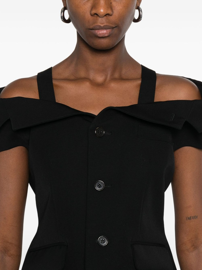 off-the-shoulder fitted jacket 5