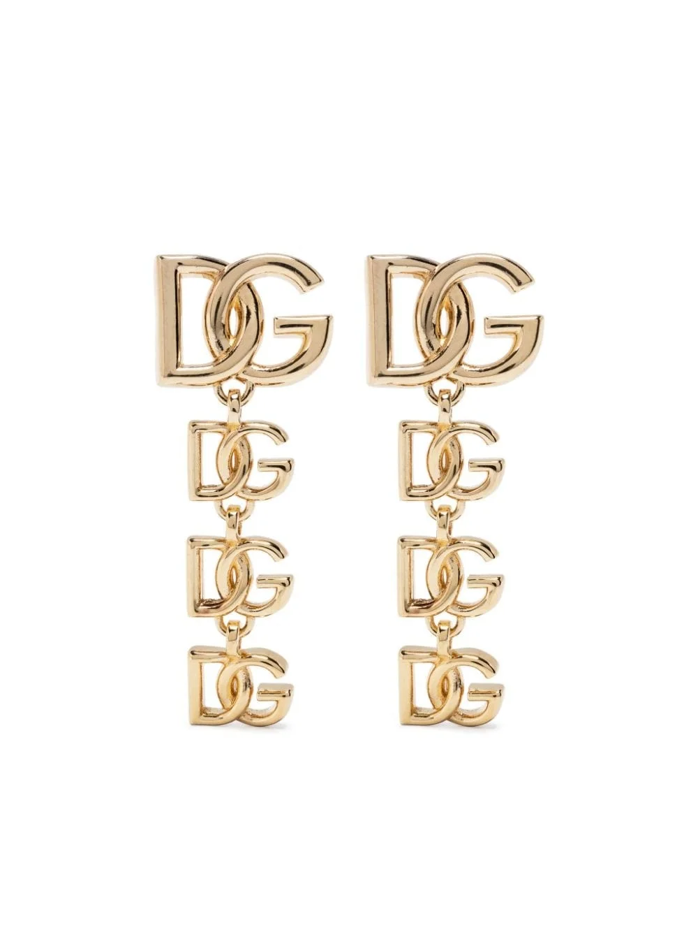 logo-lettering drop earrings - 1