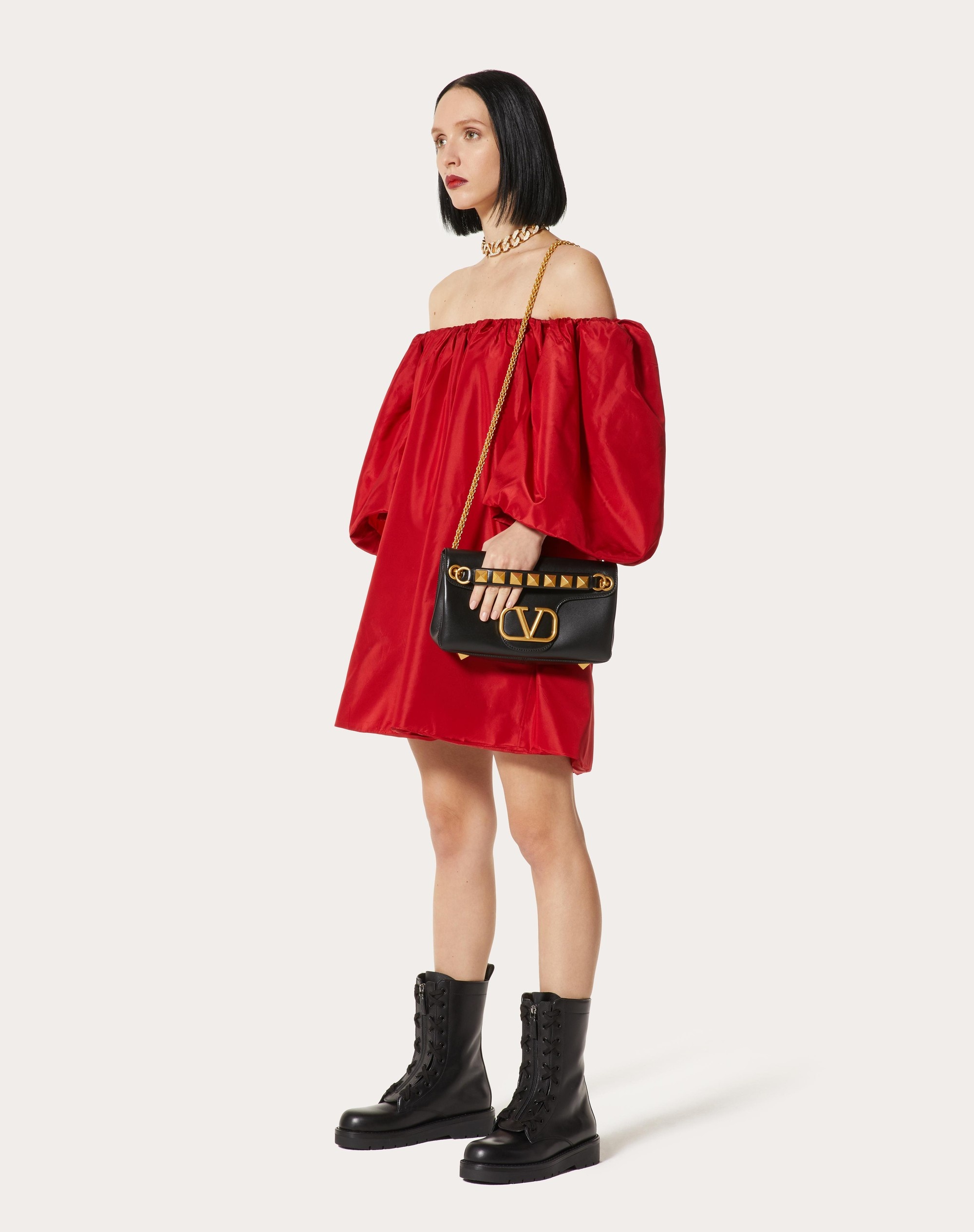 SHORT WASHED TAFFETA DRESS - 2