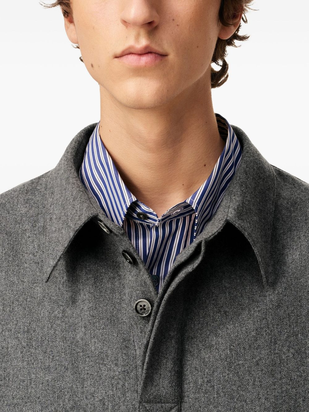 long-sleeved wool polo shirt - 6
