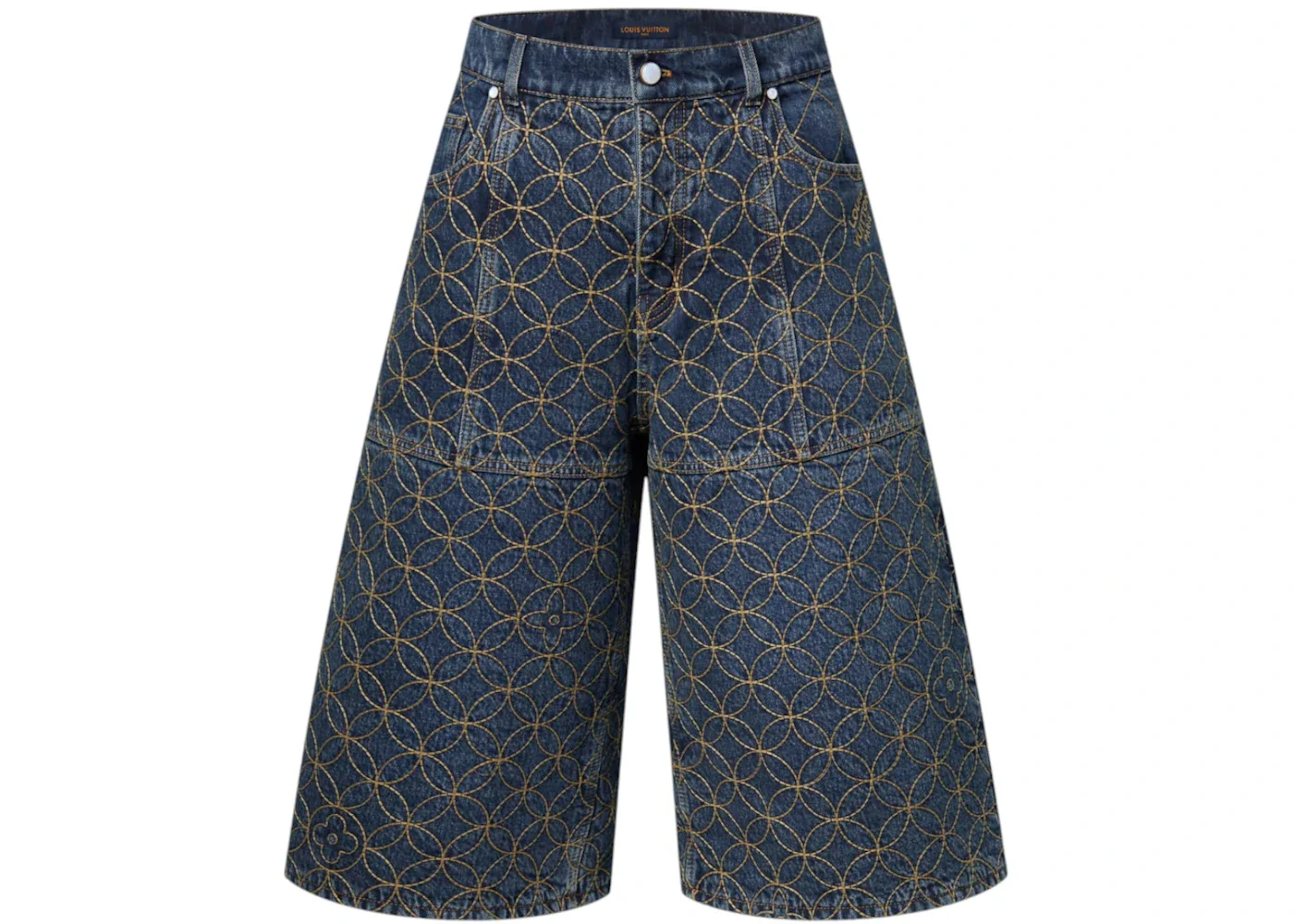 Louis Vuitton x Nigo Embroidered Workwear Short Blue - 1