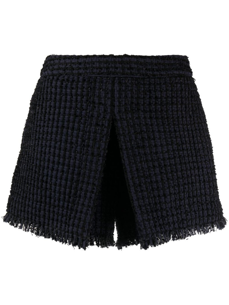 frayed-edge tweed shorts 1