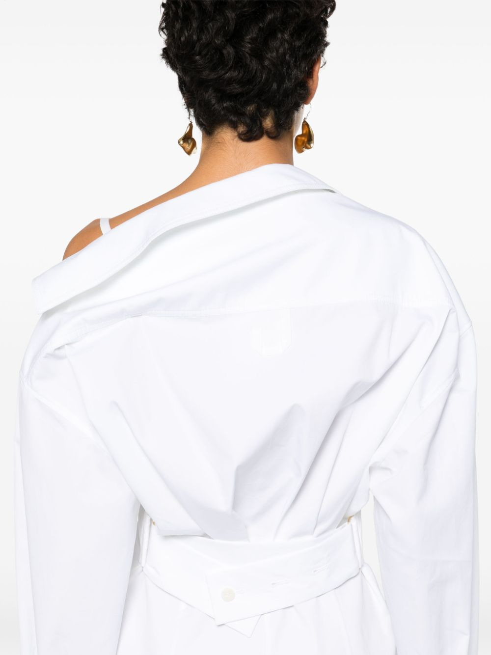 JACQUEMUS Poplin Asymmetric Mini Dress - 2
