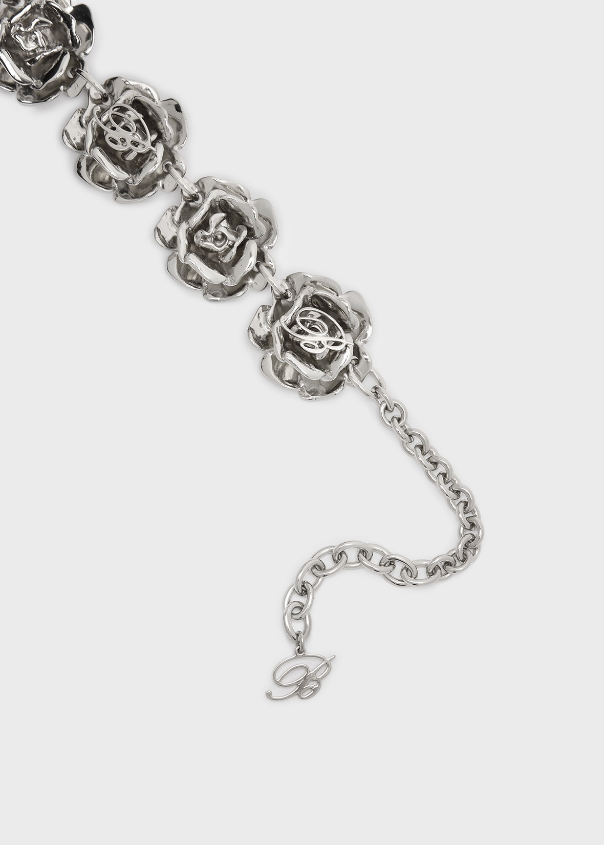 METAL CHOKER WITH ROSES AND B MONOGRAM - 3