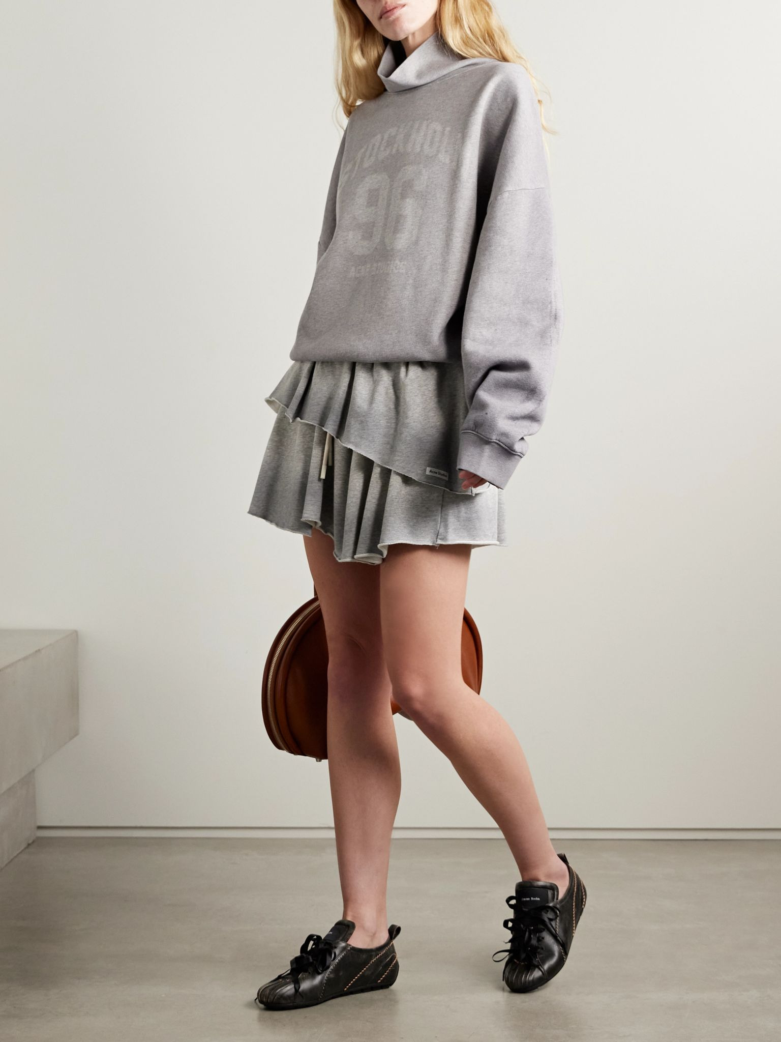 Printed organic cotton-jersey sweatshirt Light gray - 2