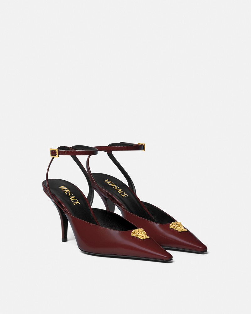 VERSACE La Medusa Leather Slingback Pumps 85 mm outlook