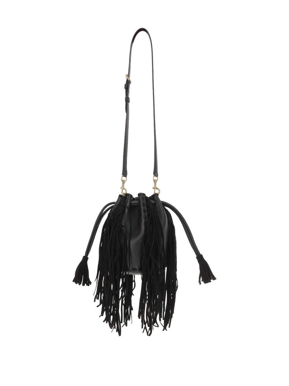 fringed leather shoulder bag - 2