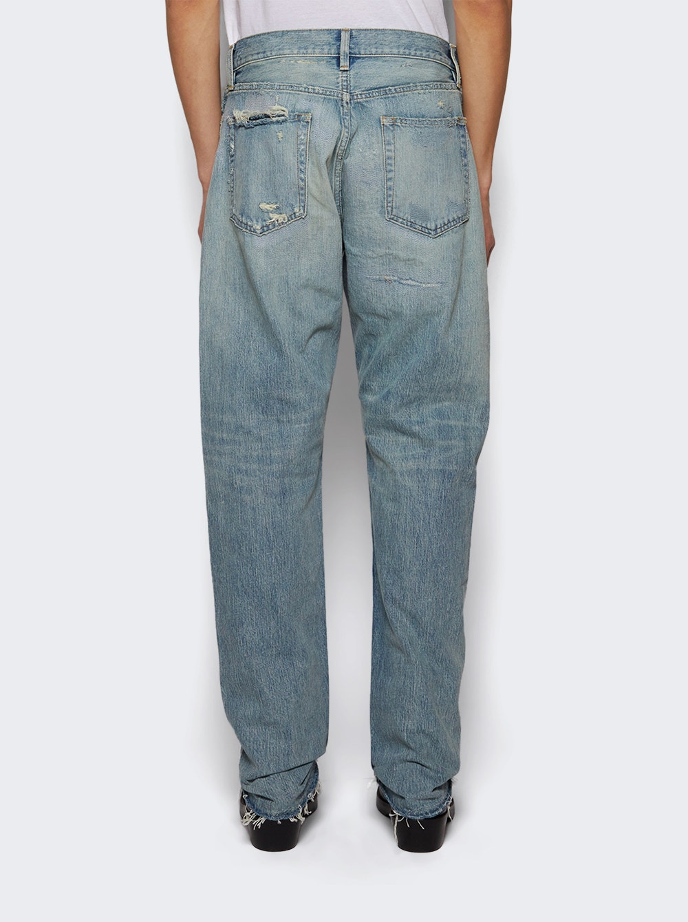 5 Pocket Straight Leg Repaired Indigo - 4