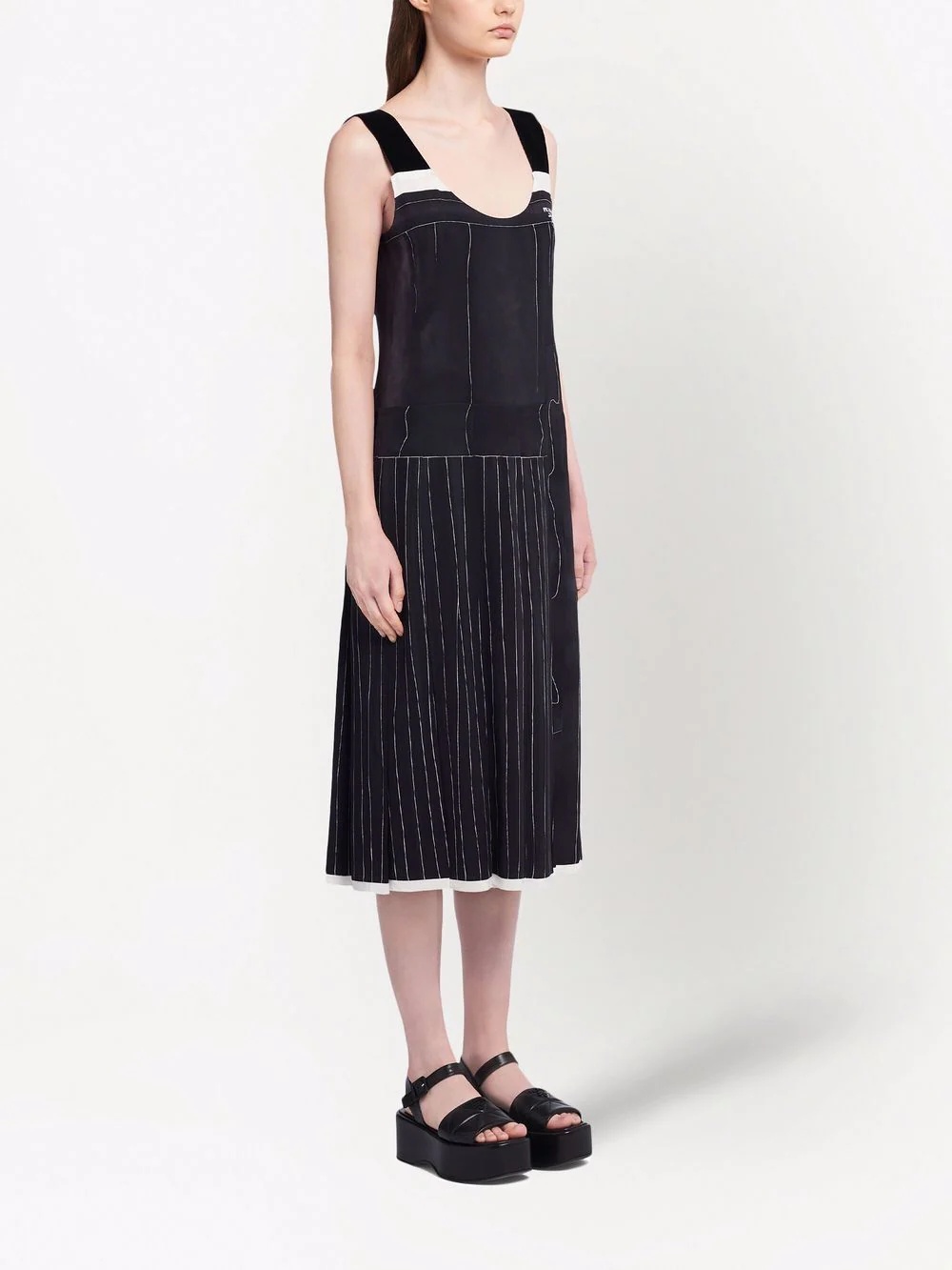 sleeveless silk midi dress - 3