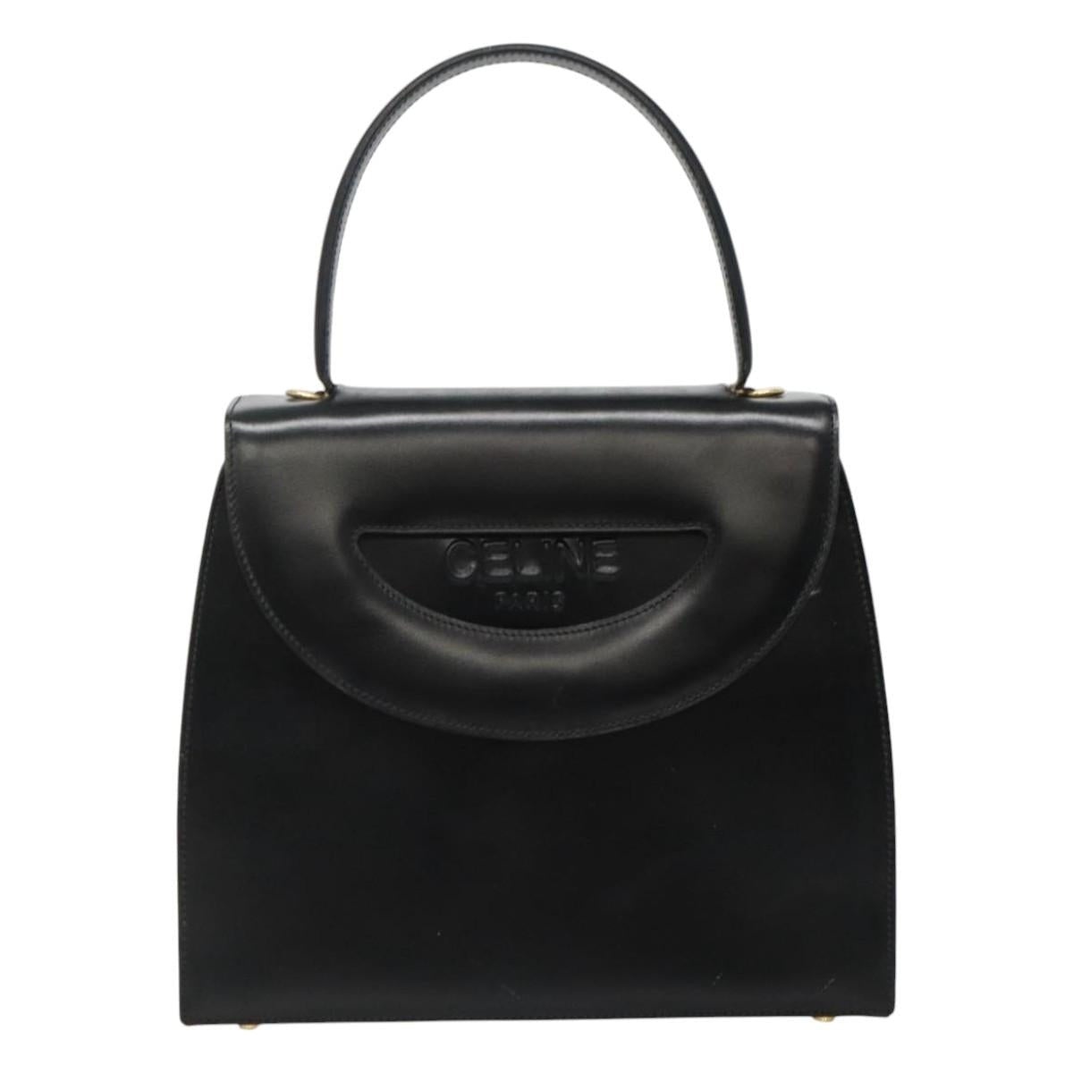 CELINE Hand Bag Leather Black - 2